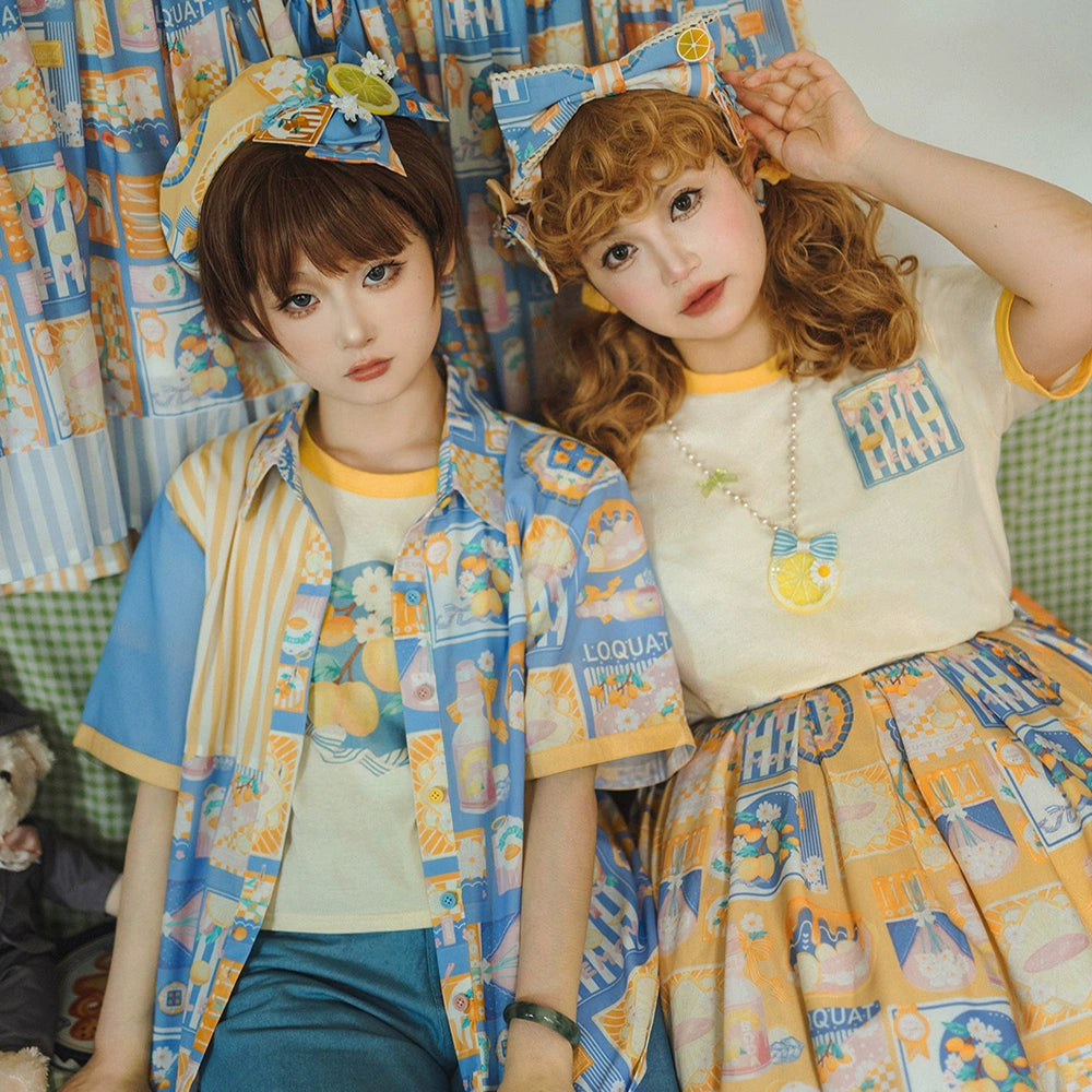 Miss Point - Daisy Lemon - Daily Lolita Lemon Print T-Shirt Customized