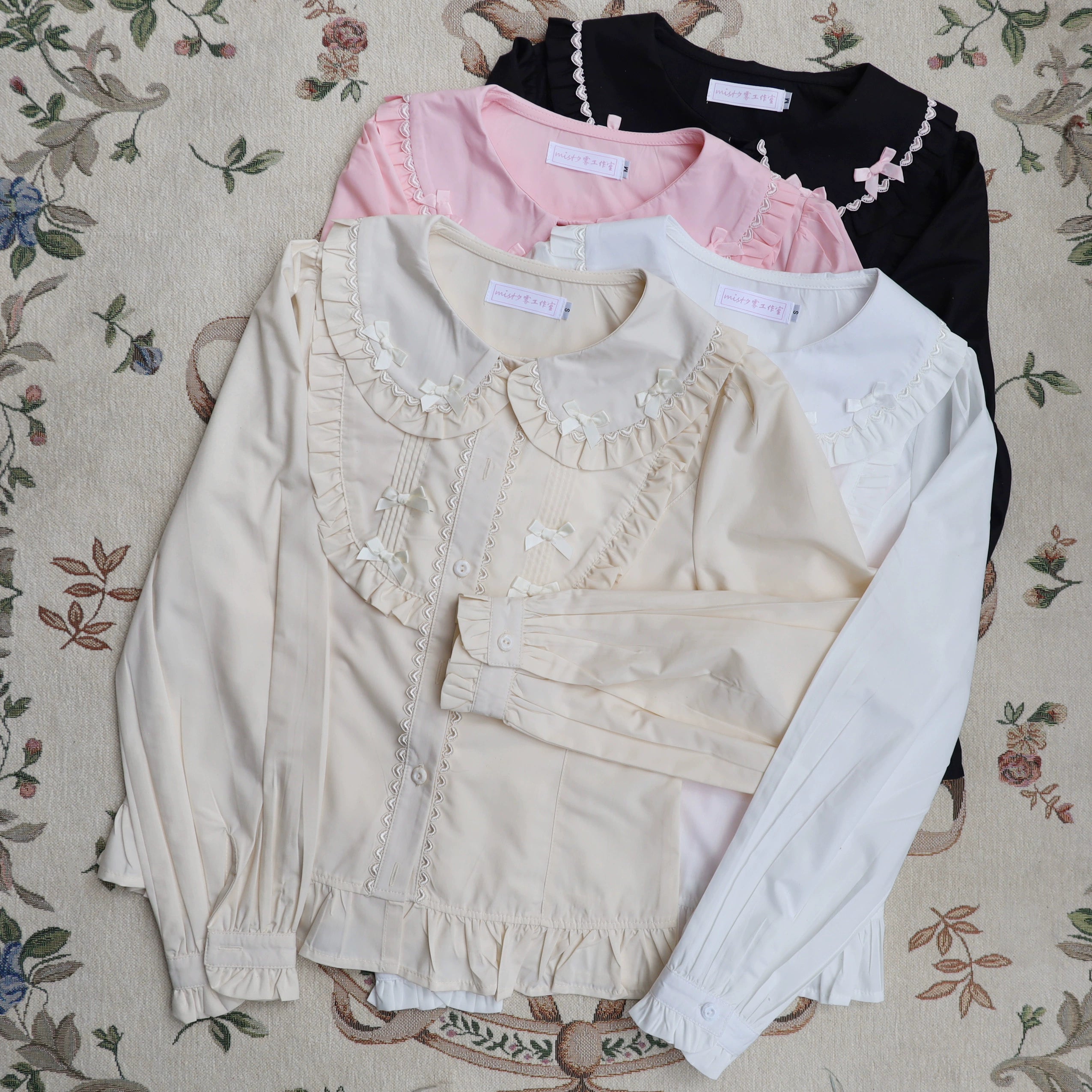 MIST - Sweet Lolita Blouse Doll Collar Lolita Shirt With Bubble Sleeve