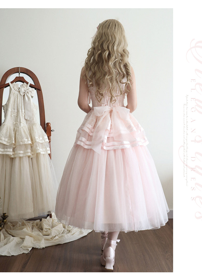 Urtto - Moonlight Dance - Elegant Lolita Halter-neck JSK Dress in Ballet Style