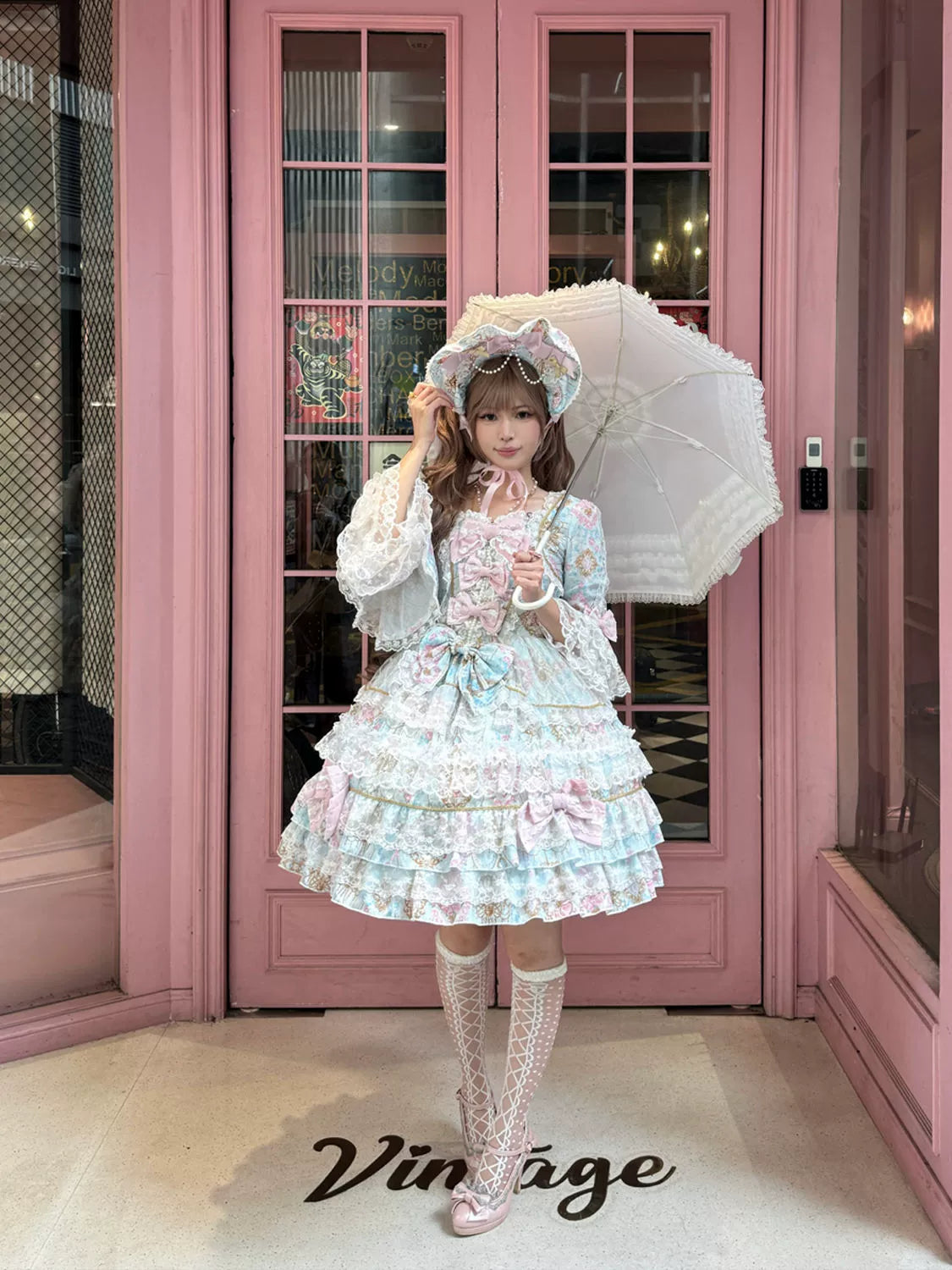 Hanguliang - Candlelight Sonata - Sweet Lolita Long Sleeve OP, Tiered Ruffles (L M S) 43988:790916