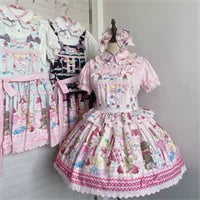 Cute More - Candy Colored Sweet Lolita Blouse, Ruffled Collar