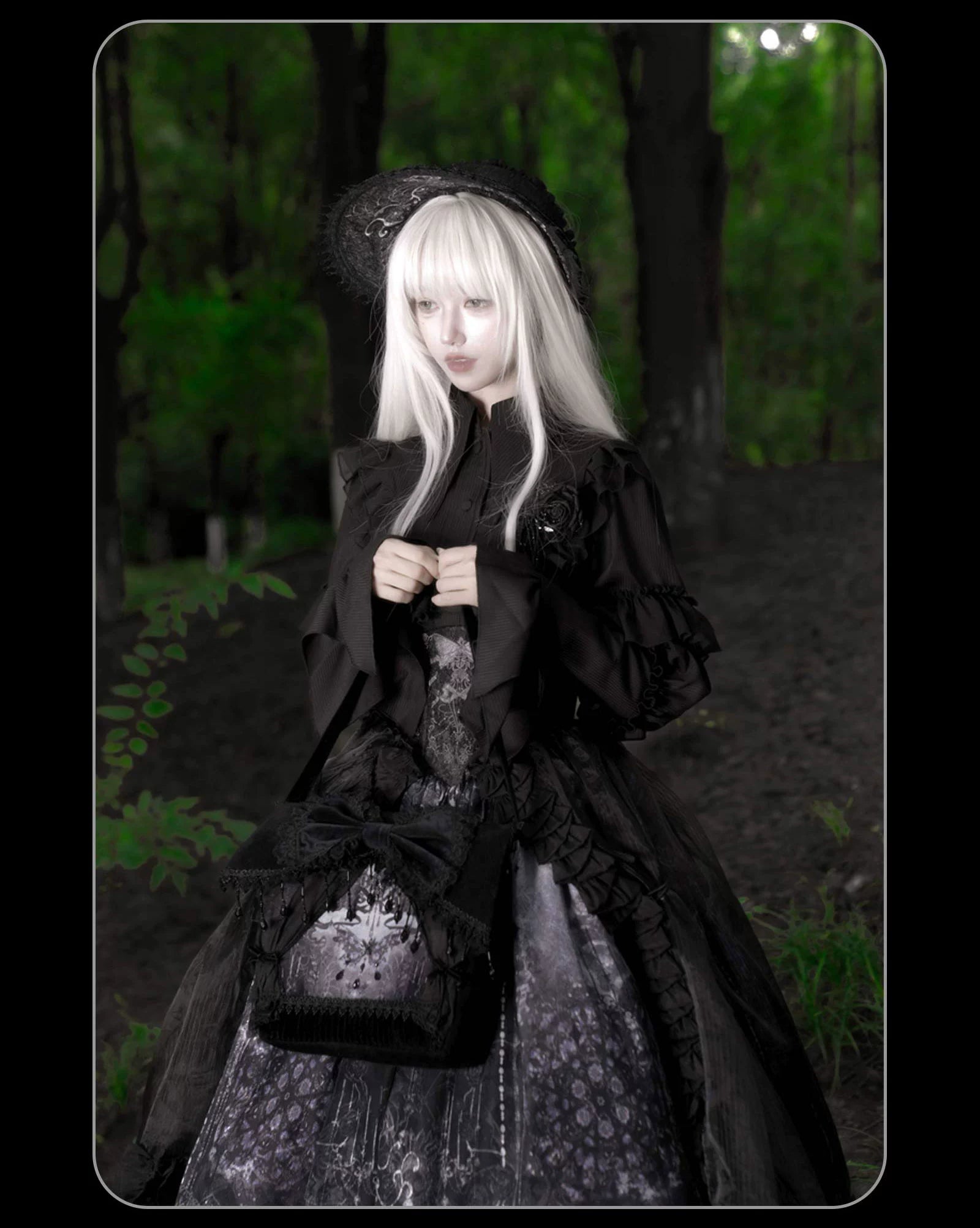 Susin Lolita - Bone-Eroded Butterfly - Gothic Lolita JSK & SK Set 44051:793329