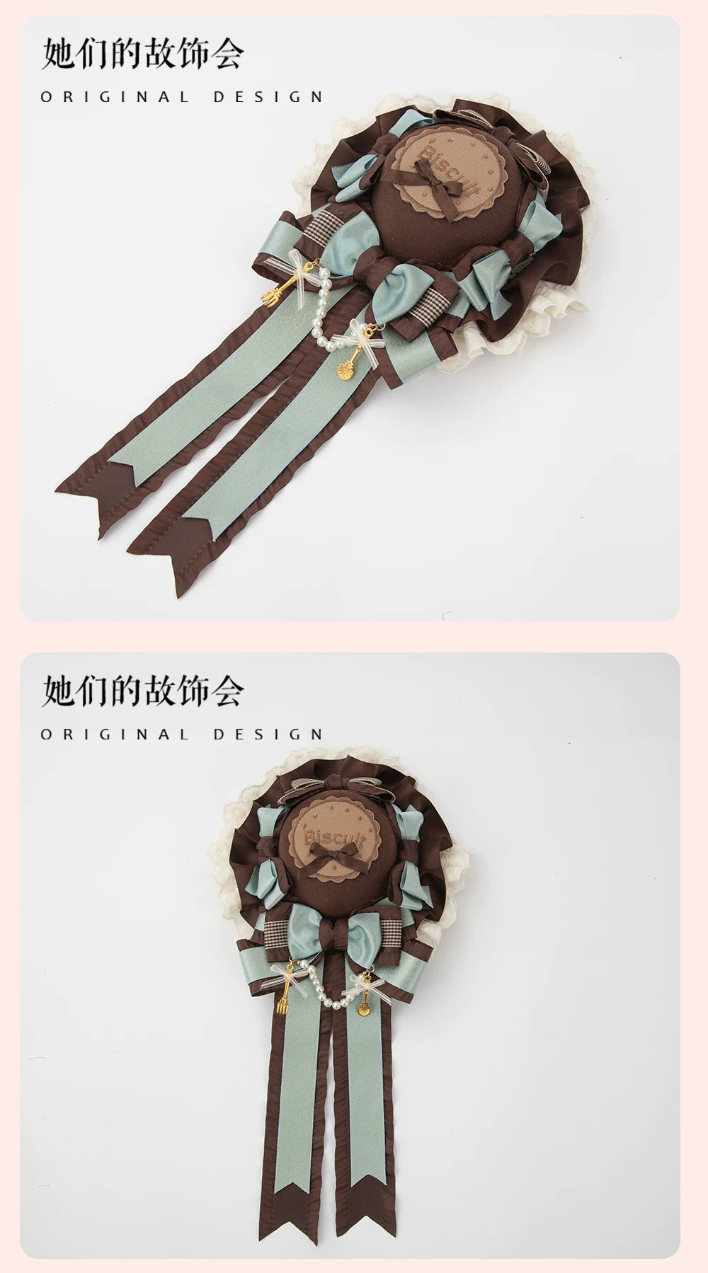 Mint Chocolate Puff - Lolita Cake Inspired Mini Top Hat, Large Bow KC