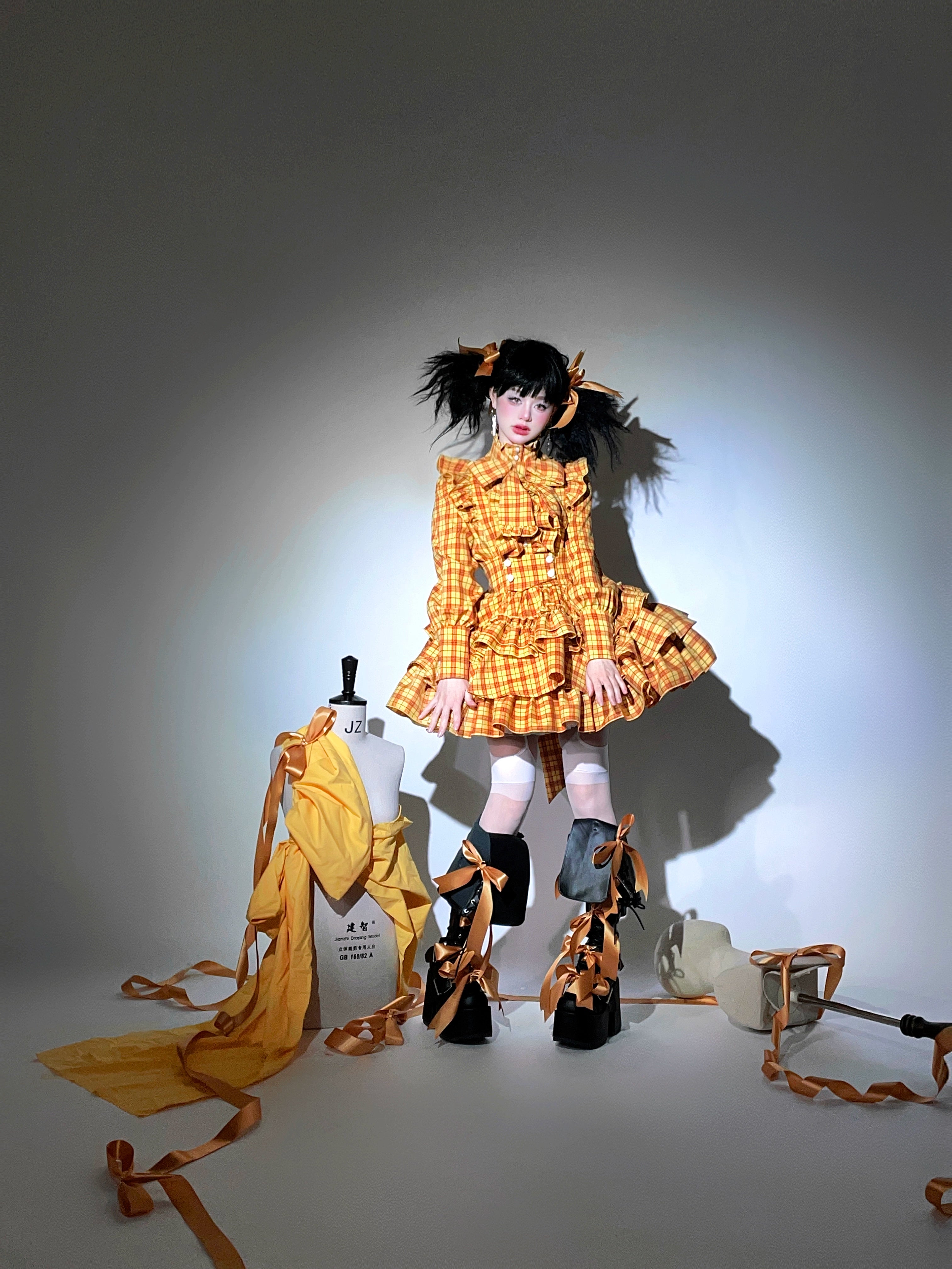 Humanoid Gift Box - Plaid Gothic Lolita Blouse & SK 44028:792584