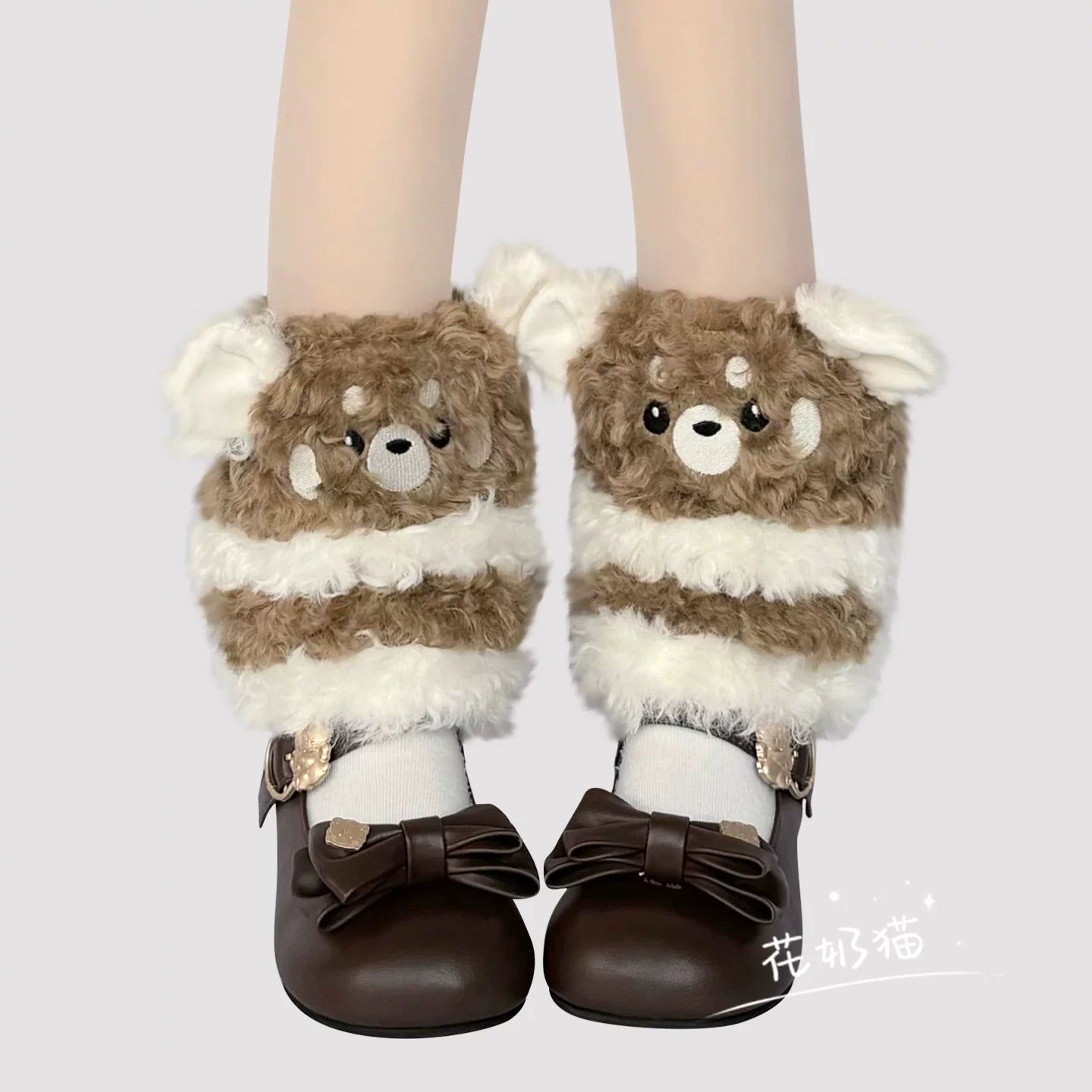 Plush Winter Kawaii Lolita Leg Warmers, Bear-shaped
