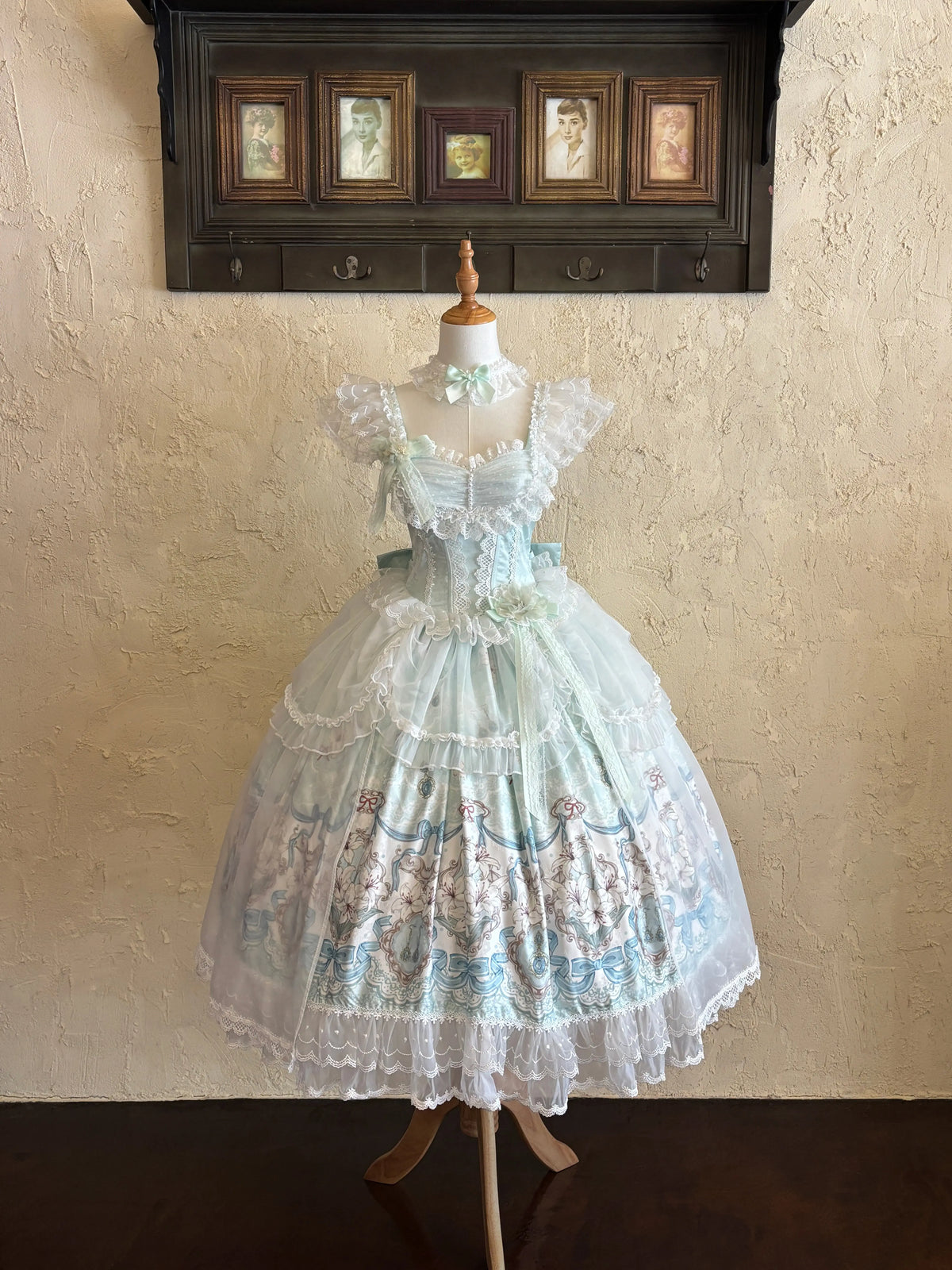 Lily Narrative - Classic Lolita JSK Dress Set, Lily Floral Print 46095:874901