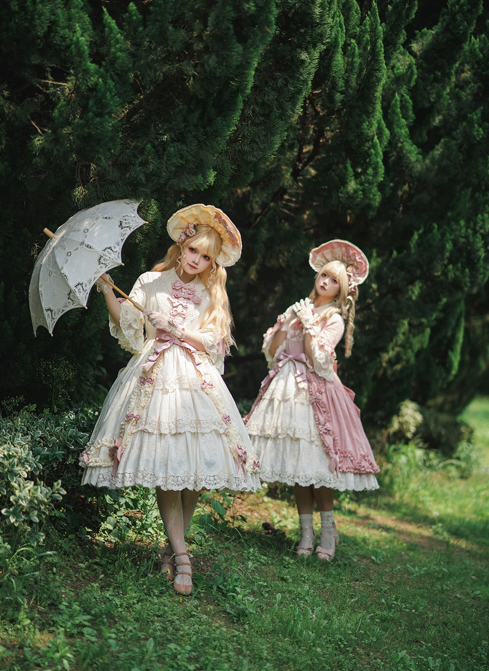 Miss Point~Lilyka Garden~Classic Lolita OP Dress Set Elegant Floral Wall Princess Sleeve 38832:606462