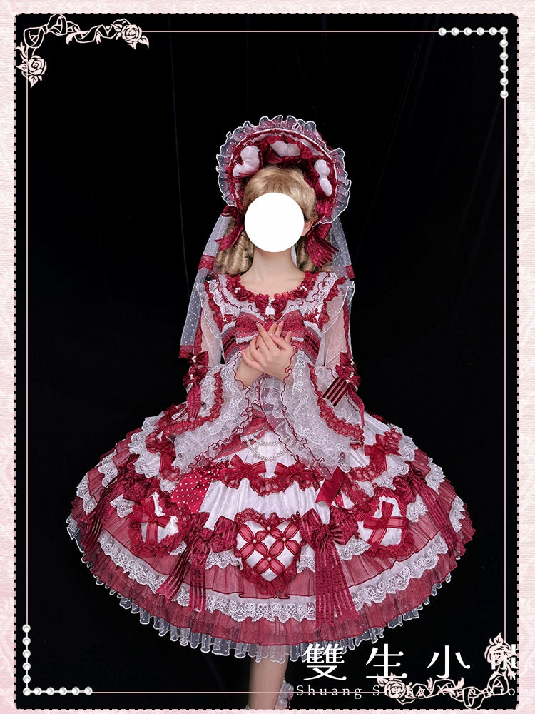 Shuang Sheng Xiao Xiong - Heart of Love - Sweet Lolita Wedding JSK, Bow Details 44306:803133