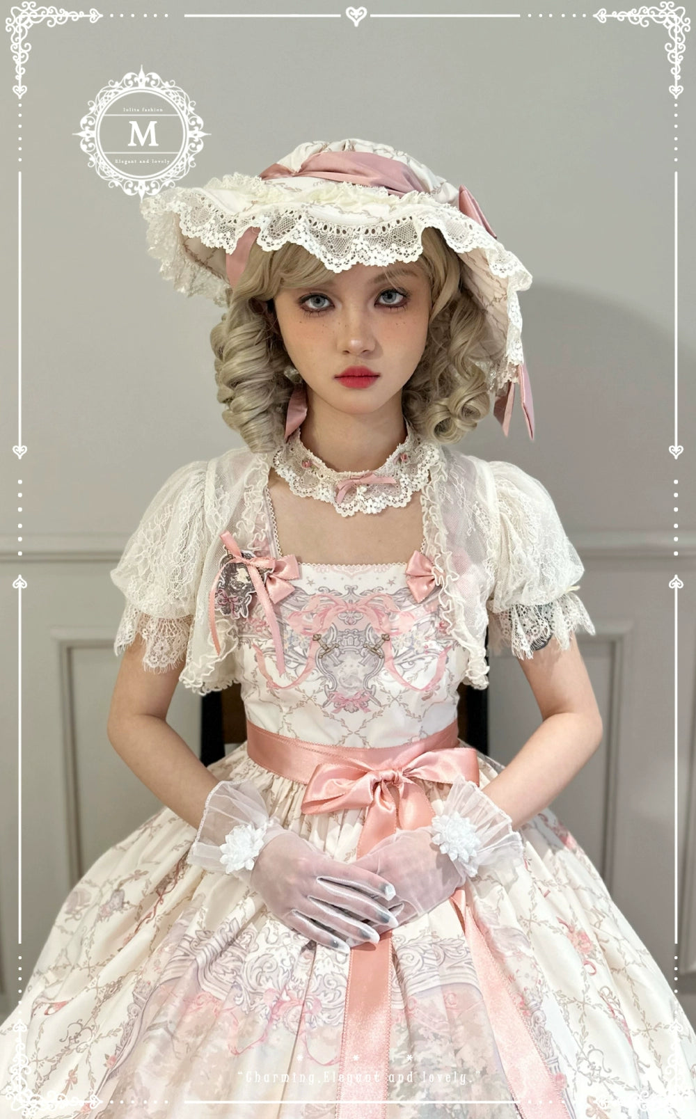 Moon River - Swan Lake Mirror - Pink Sweet Lolita Print JSK Dress 43705:783382