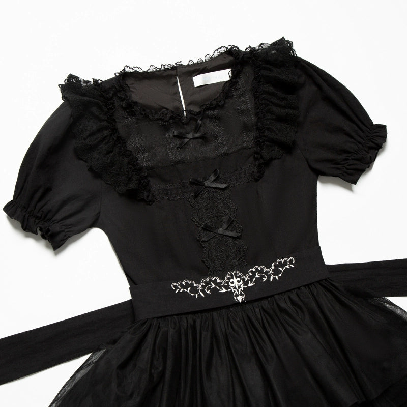 With PUJI - Ivory Tower Enhance - Elegant Lolita JSK Dress Tiered Drawstring OP 38798:601674