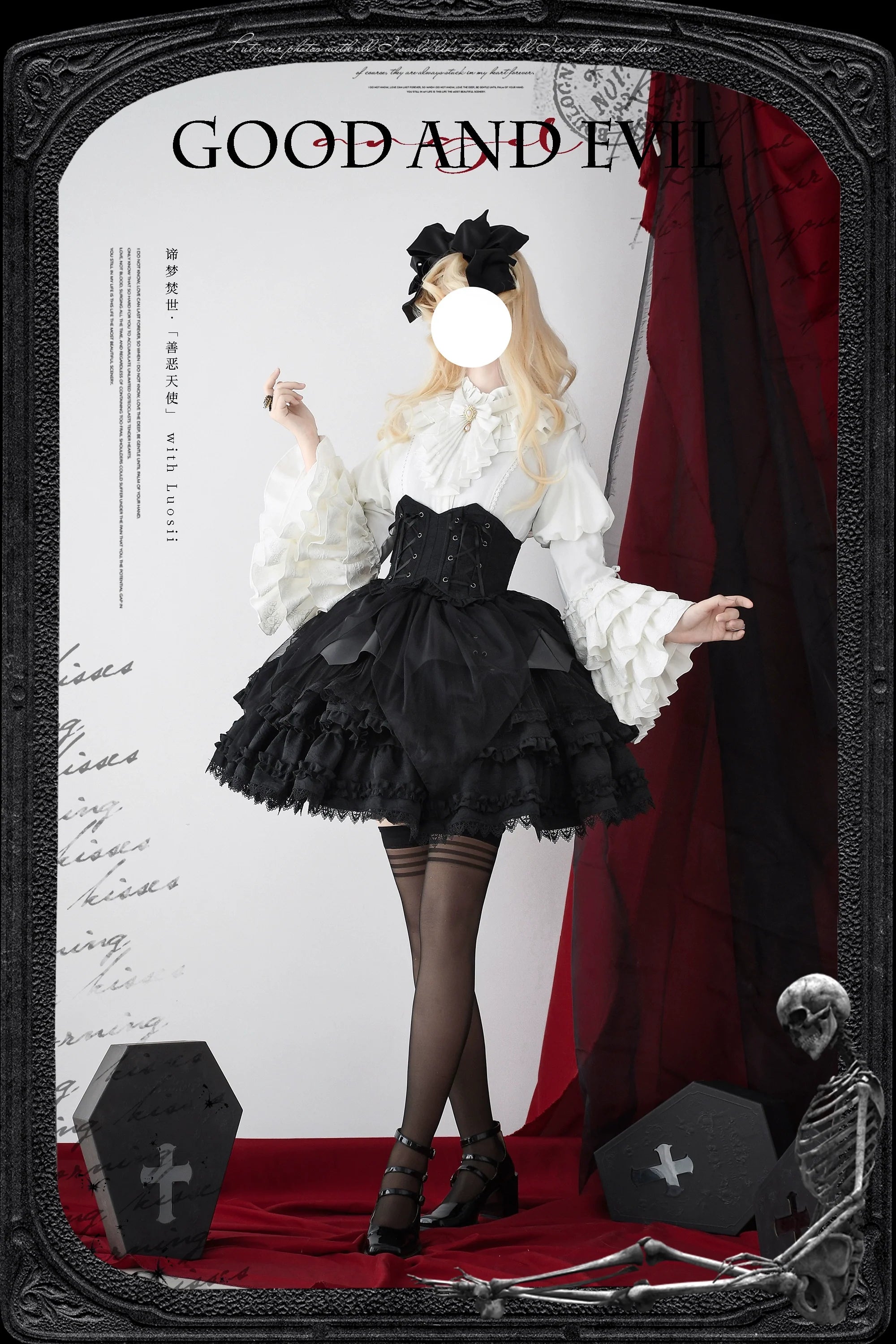 Good and Evil Angel - Gothic Lolita SK, Retro Princess Sleeve Blouse