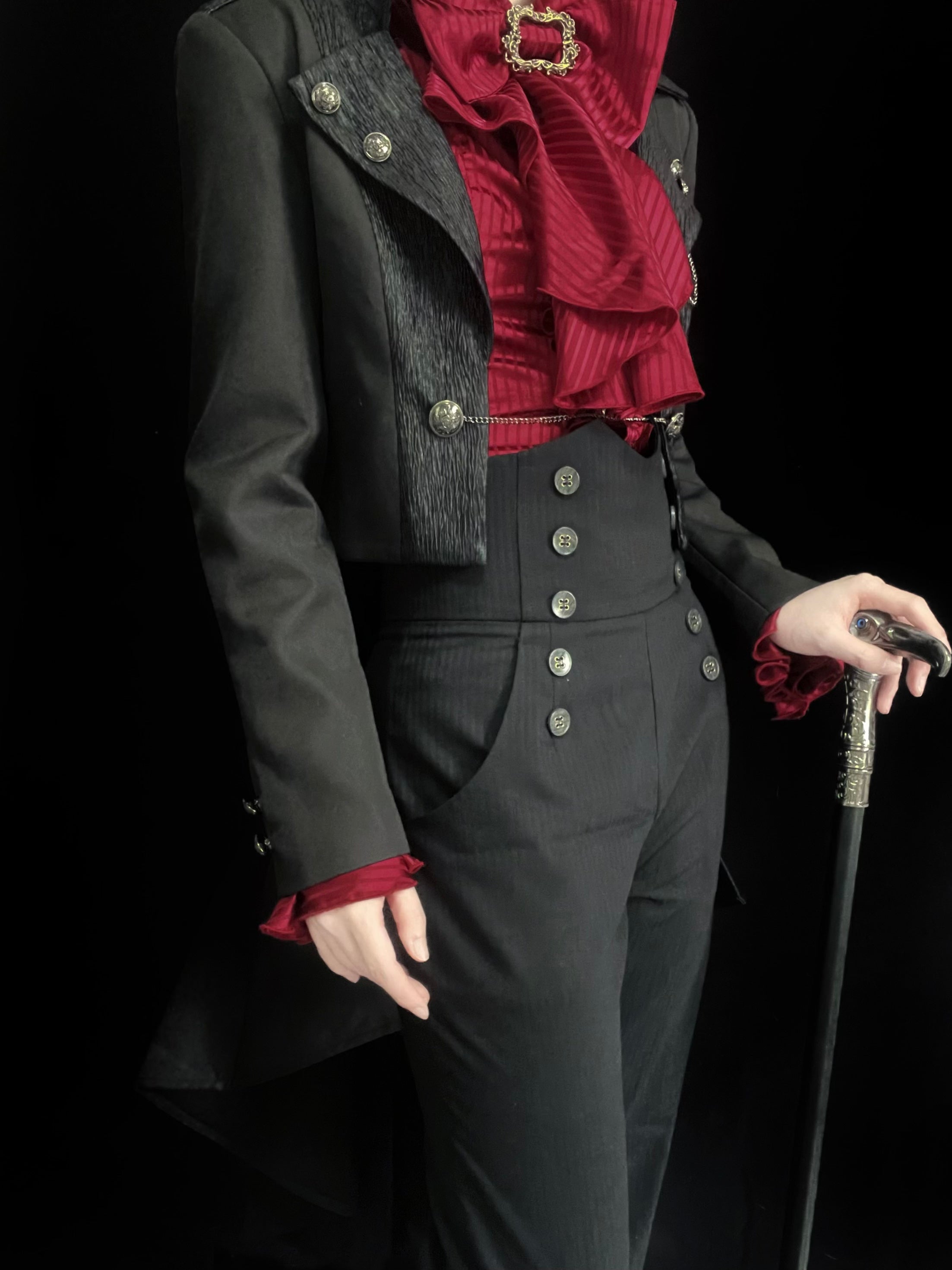 Open Front Ouji Lolita Short Coat, Detachable Trailing 44445:808761