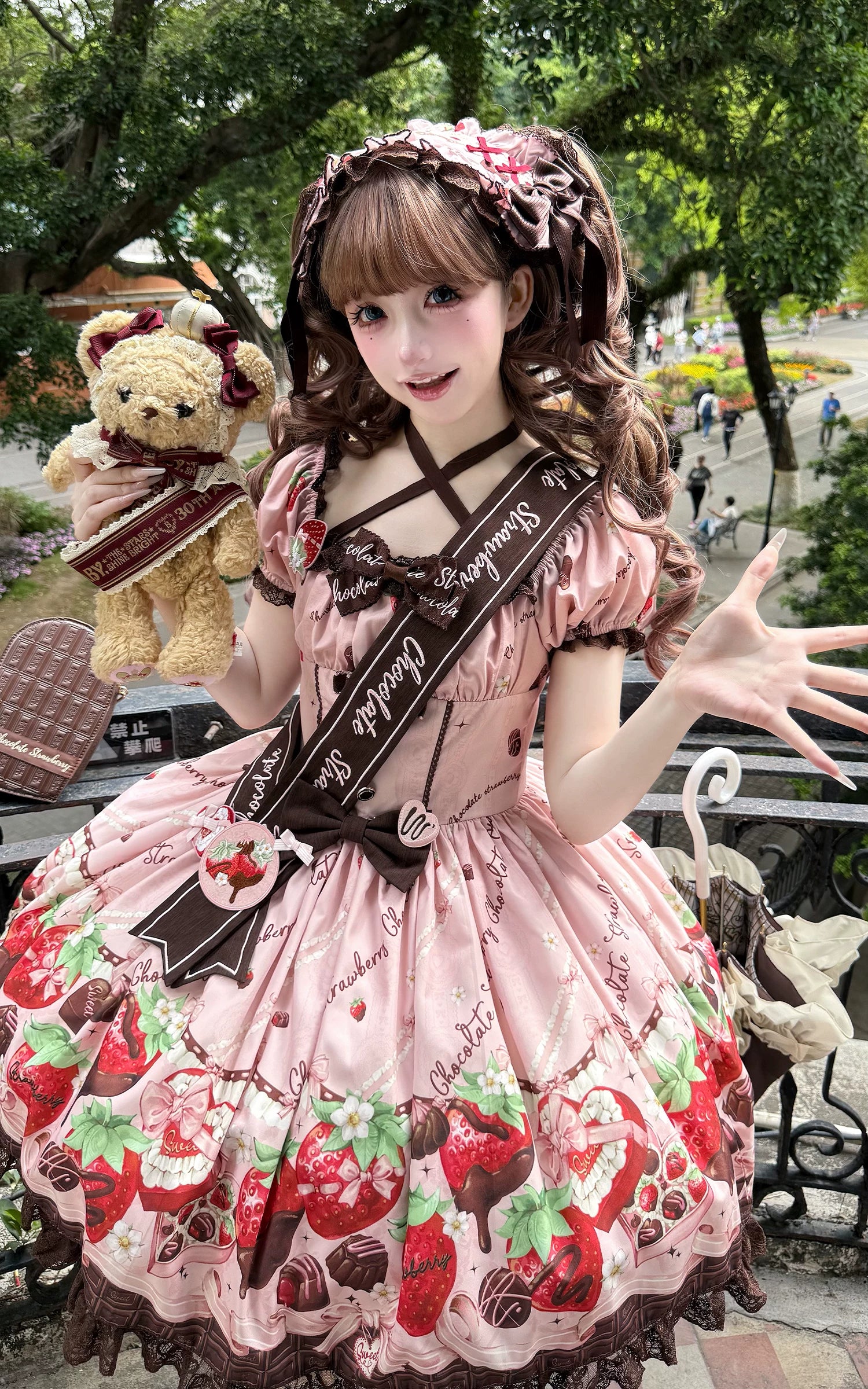 Strawberry Chocolate Lovers - Sweet Lolita Embroidered Printed Accessory 45215:840641