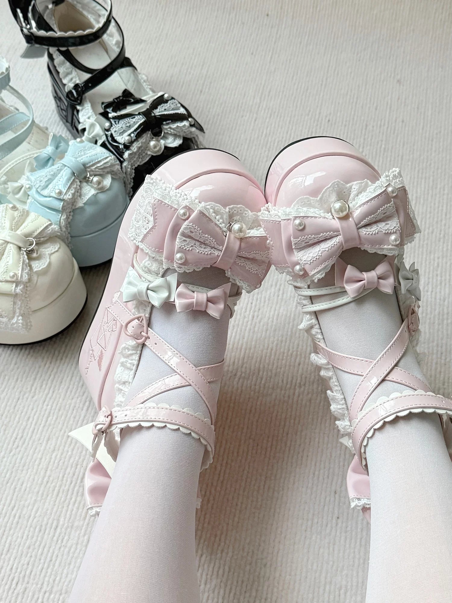Sweet Dream Letter - Sweet Lolita High Platform Shoes, Embroidery & Bows