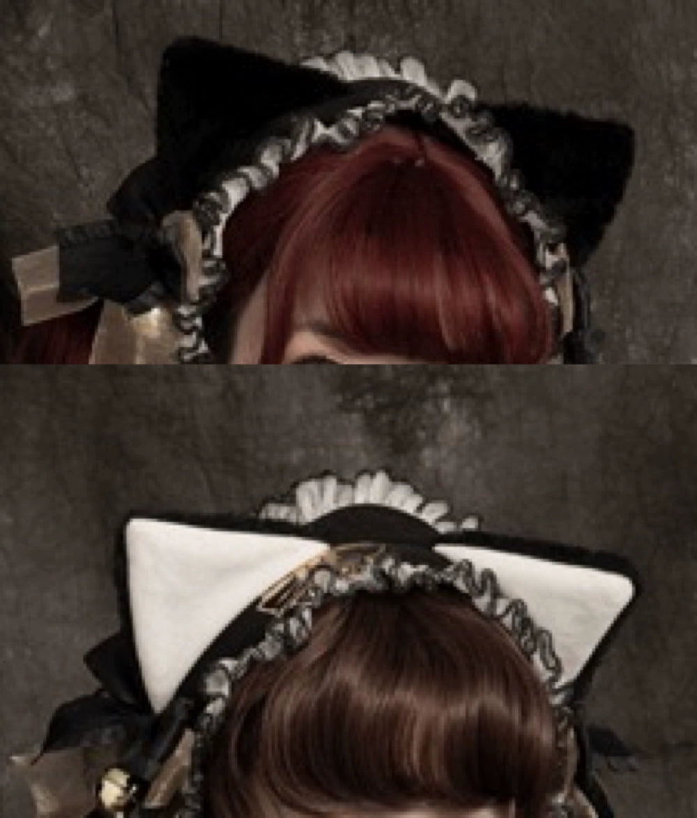 Ilovexiaolu - Foil-Stamped Fairytale Town - Animal Print Gothic Lolita Dress Double-sided Headband Only S