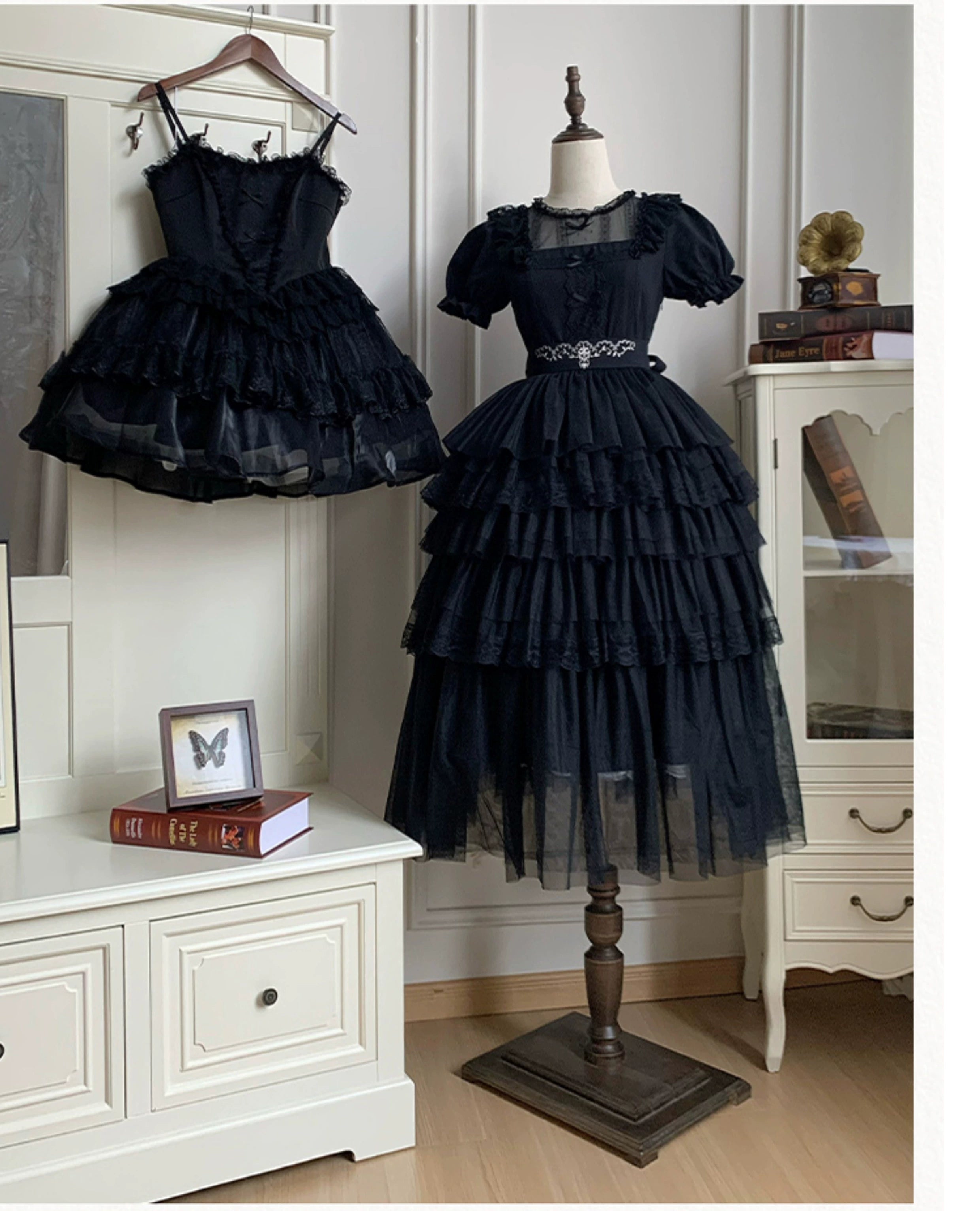 With PUJI - Ivory Tower Enhance - Elegant Lolita JSK Dress Tiered Drawstring OP 38798:601654