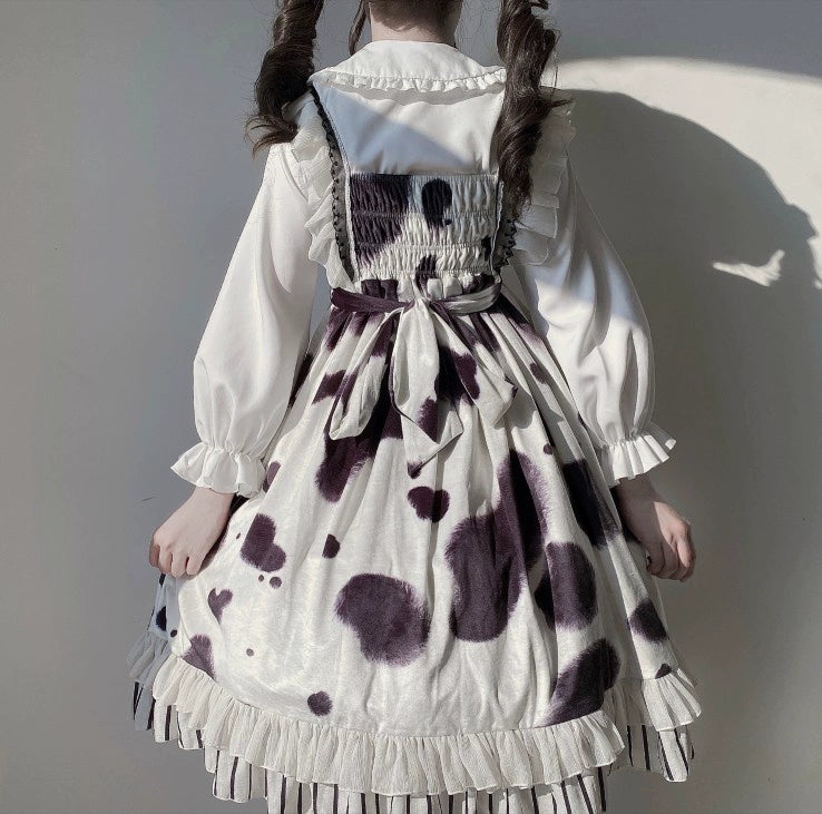 Polaris Lolita - Milky Dango - Cow Spot Kawaii Lolita JSK, Side Pockets 44304:803758