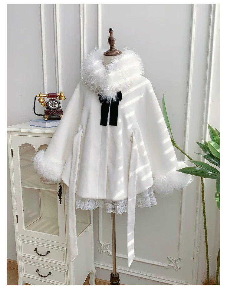 Winter Island Memory - Elegant Lolita Winter Coat & OP Dress Set