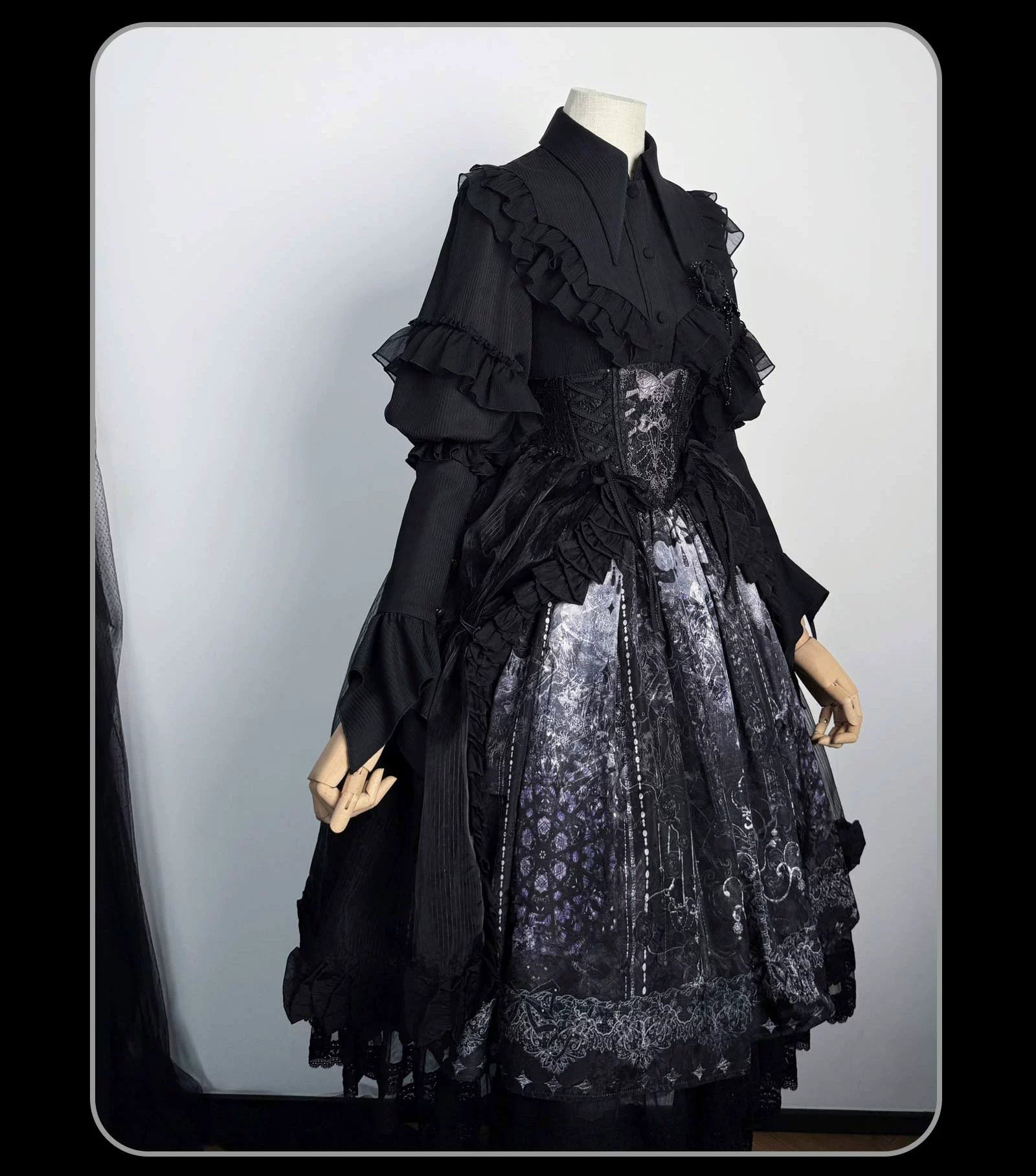 Susin Lolita - Bone-Eroded Butterfly - Gothic Lolita JSK & SK Set 44051:793312