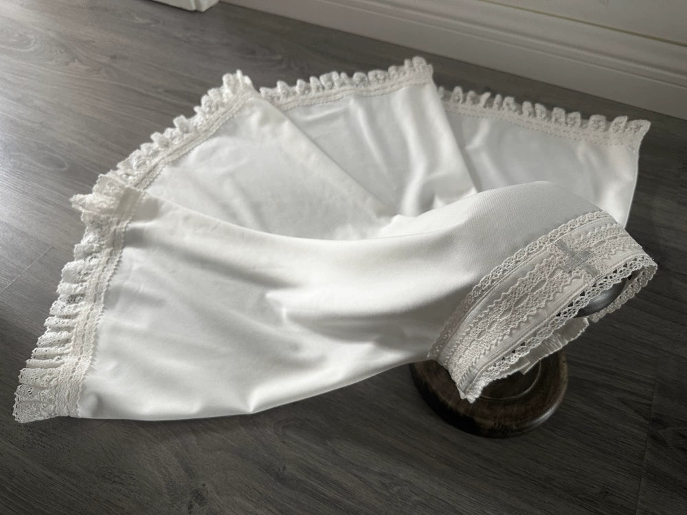LeMiroir - Moonlit Prayer - Nun Lolita Crown, Elastic Headscarf Milky White Headscarf