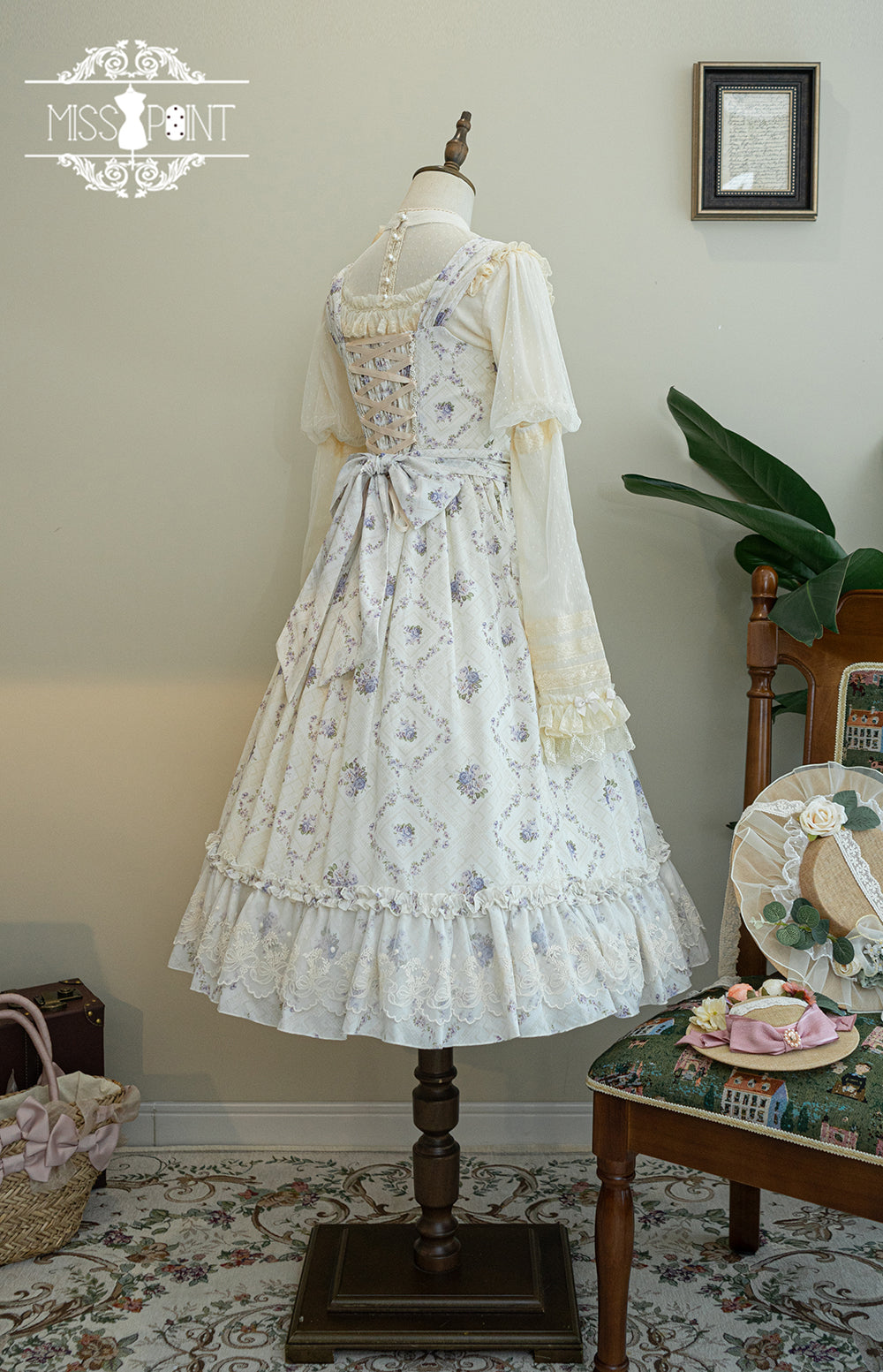 Miss Point~Customized Wood Rose 2.0 Elegant Vintage Jumper Dress 21392:302682