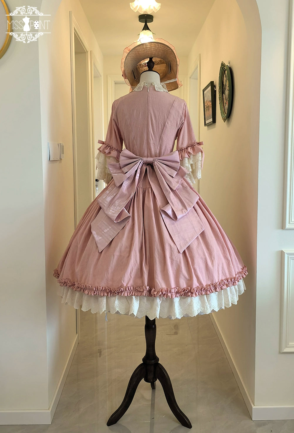 Miss Point~Lilyka Garden~Classic Lolita OP Dress Set Elegant Floral Wall Princess Sleeve 38832:606426