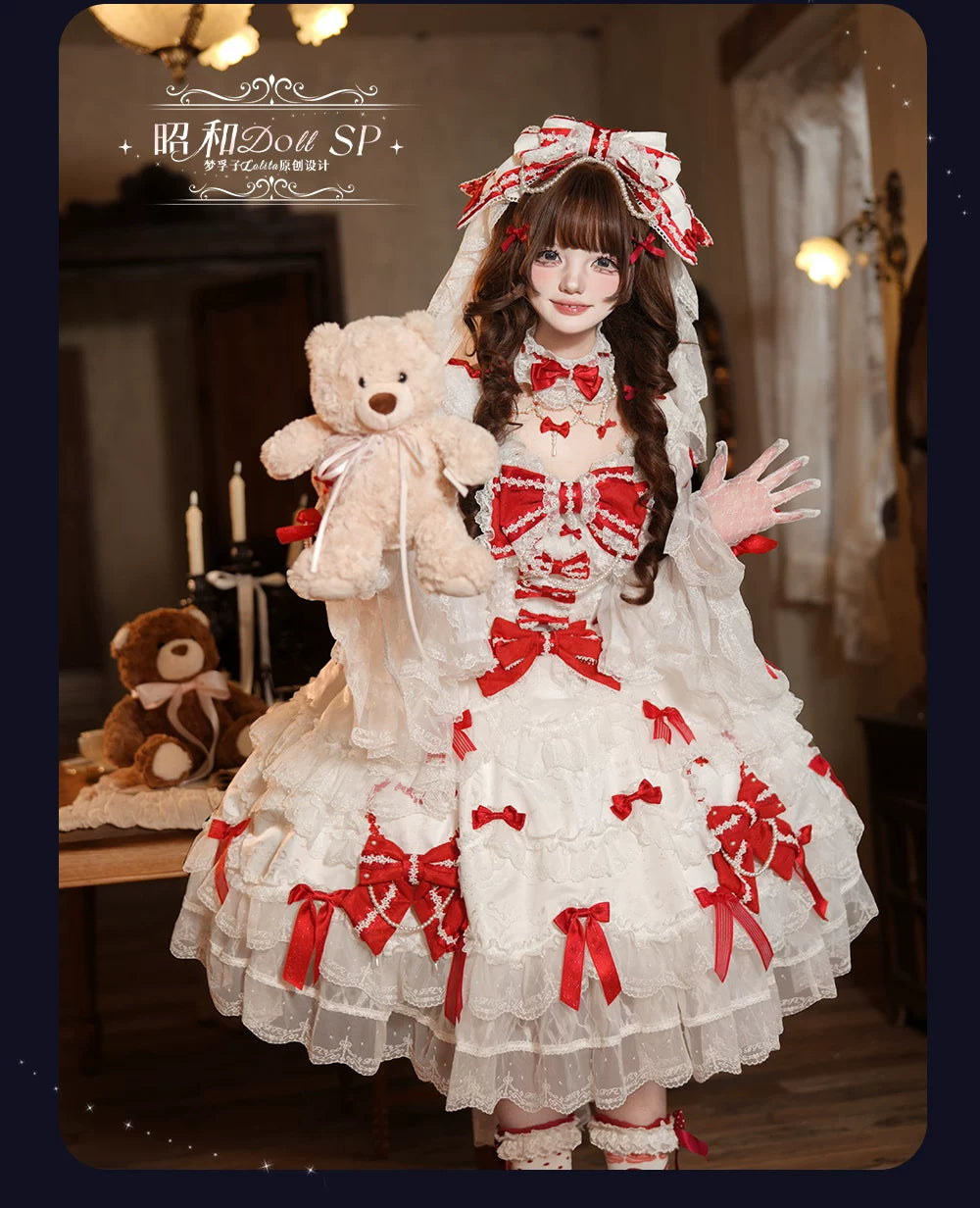 Showa Doll SP - Sweet Lolita Wedding OP Dress, Layered Hem