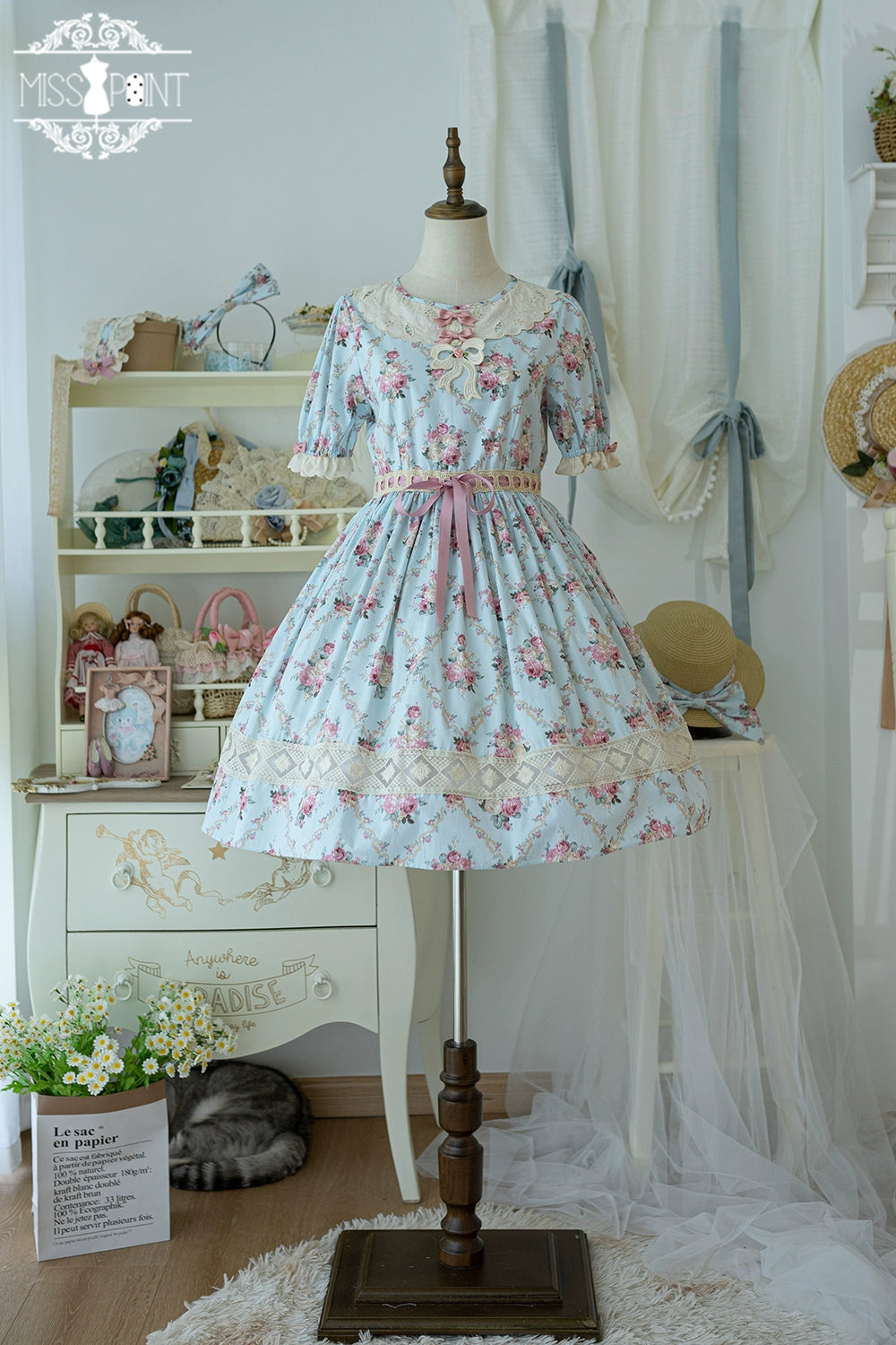 Miss Point~Customized Elegant Lolita OP Dress Cute Daily Girl Short Lolita Dress 35670:519886
