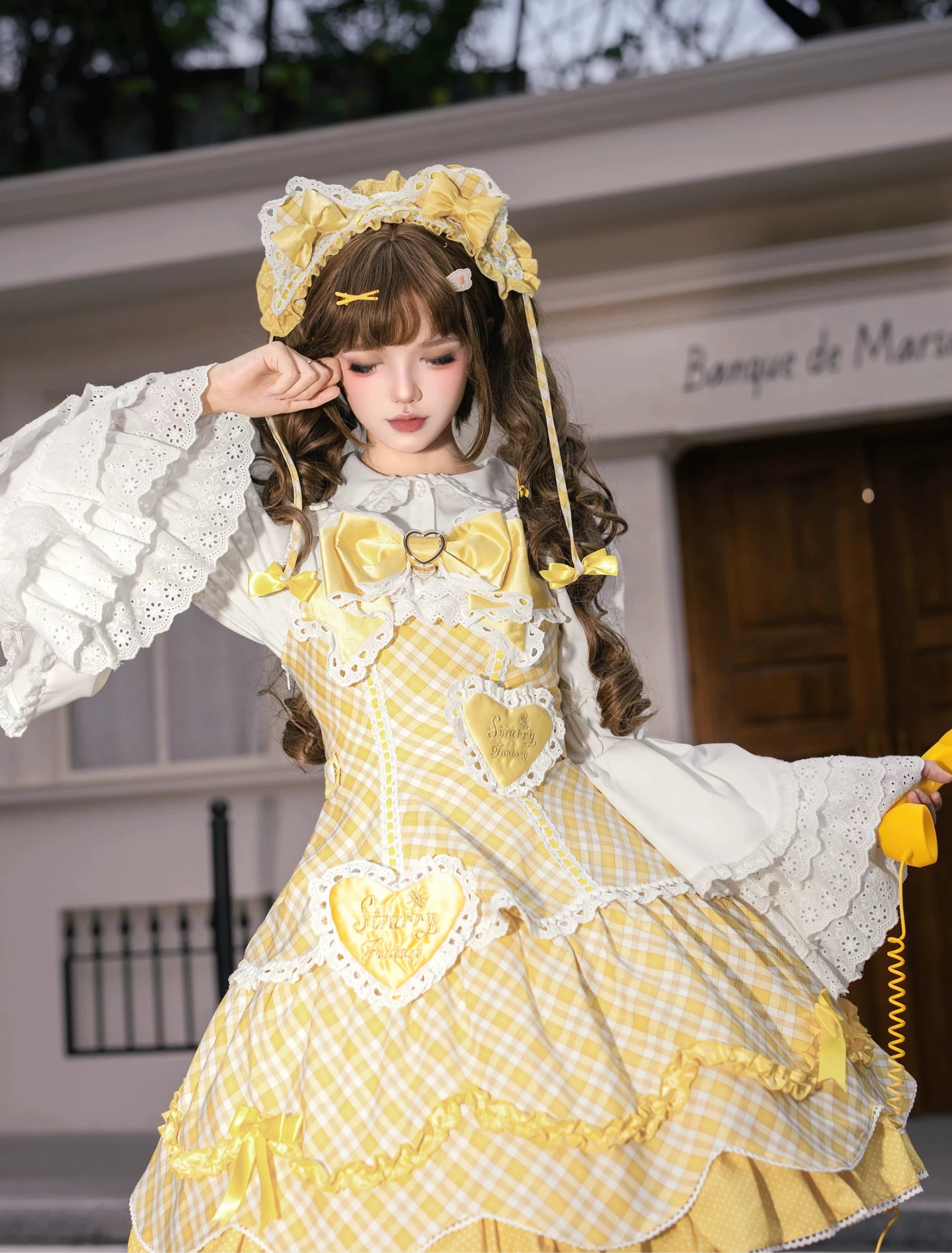 Shibuya Honey - Plus Size Sweet Lolita Plaid OP & JSK Dress (2XL L M S XL) 45210:840374