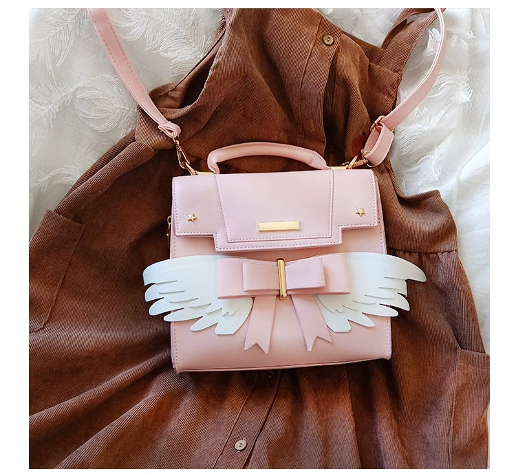 Prime Sister - Sweet Lolita Shoulder Bag Wings Bow Design High Capacity Bag