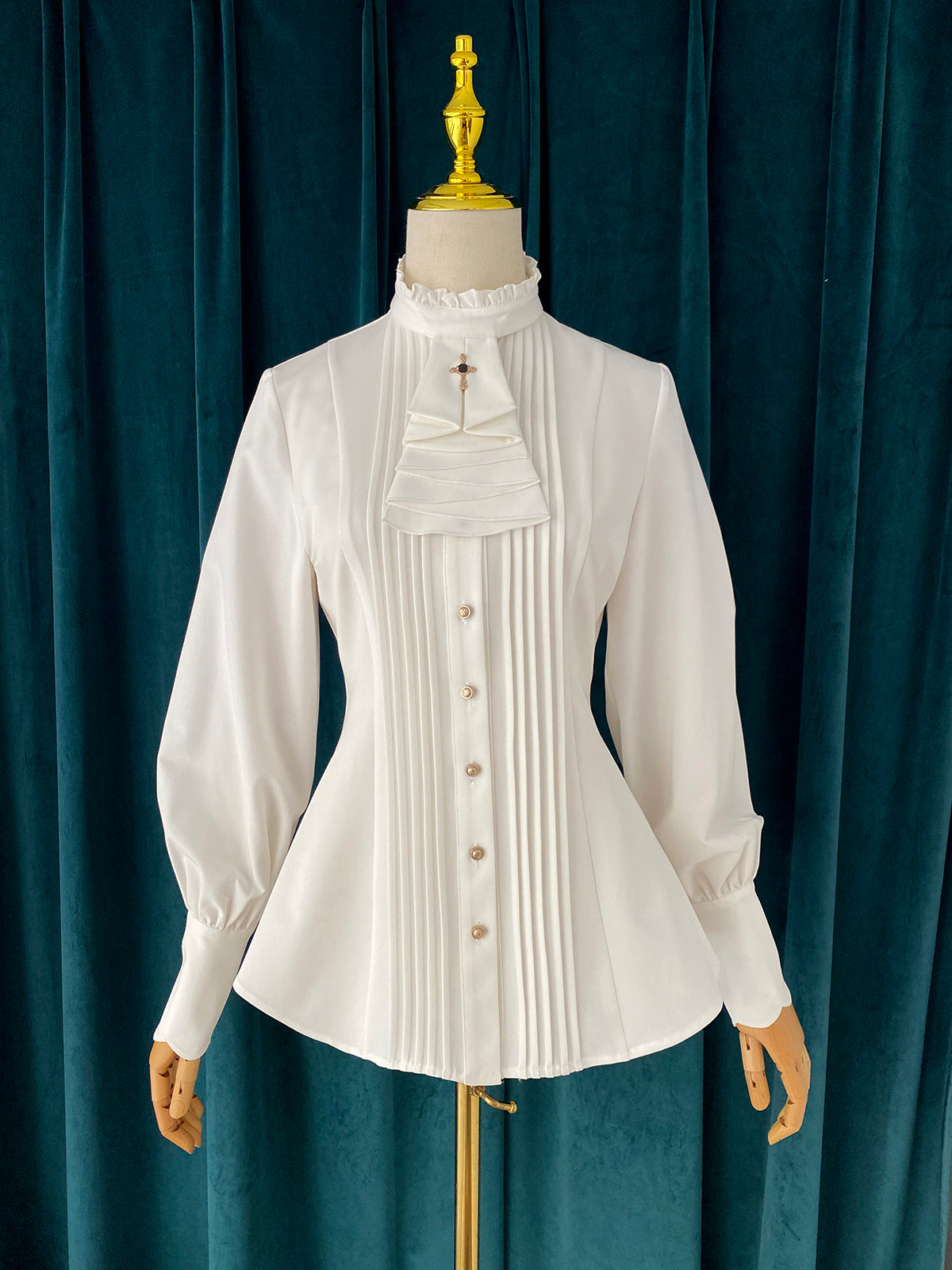 Little Dipper - Elegant Lolita Mutton Sleeve Stand Collar Blouse 19514:291388