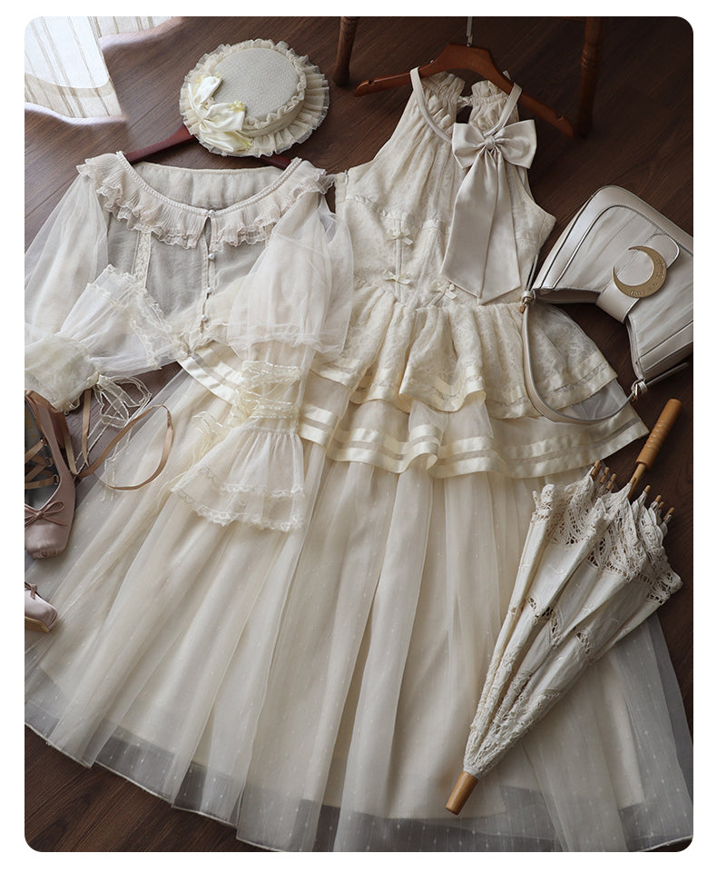Urtto - Moonlight Dance - Elegant Lolita Halter-neck JSK Dress in Ballet Style 42588:746536