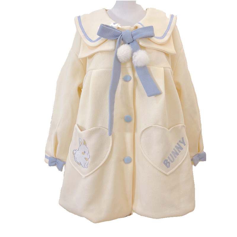 Niu Niu - Plus Size Lolita Coat Woolen Winter Lolita Overcoat