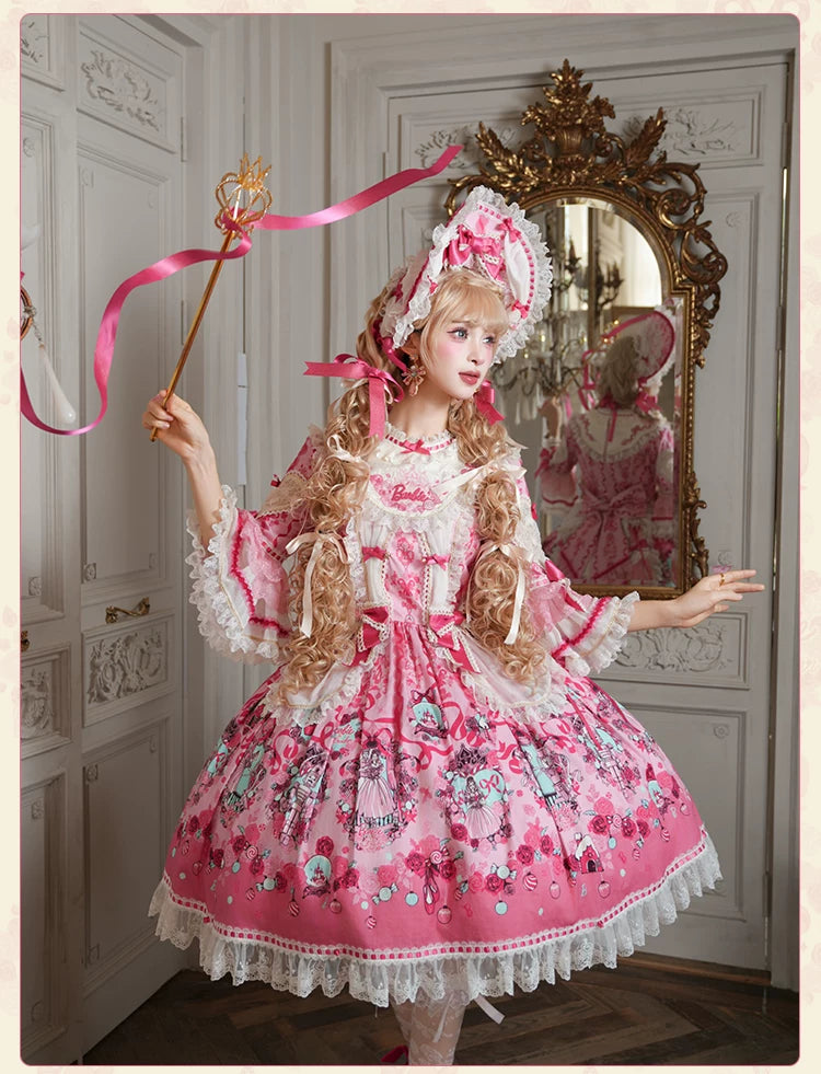 Nutcracker - IP Collaboration Sweet Lolita JSK & OP, Princess & Rose Print 45890:866755