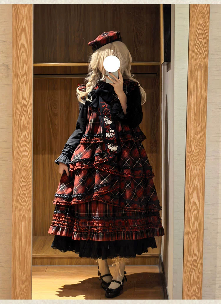 Honey Machine - Scotch Accordion - A-Line Plaid Daily Lolita JSK, Short Coat 44302:803304