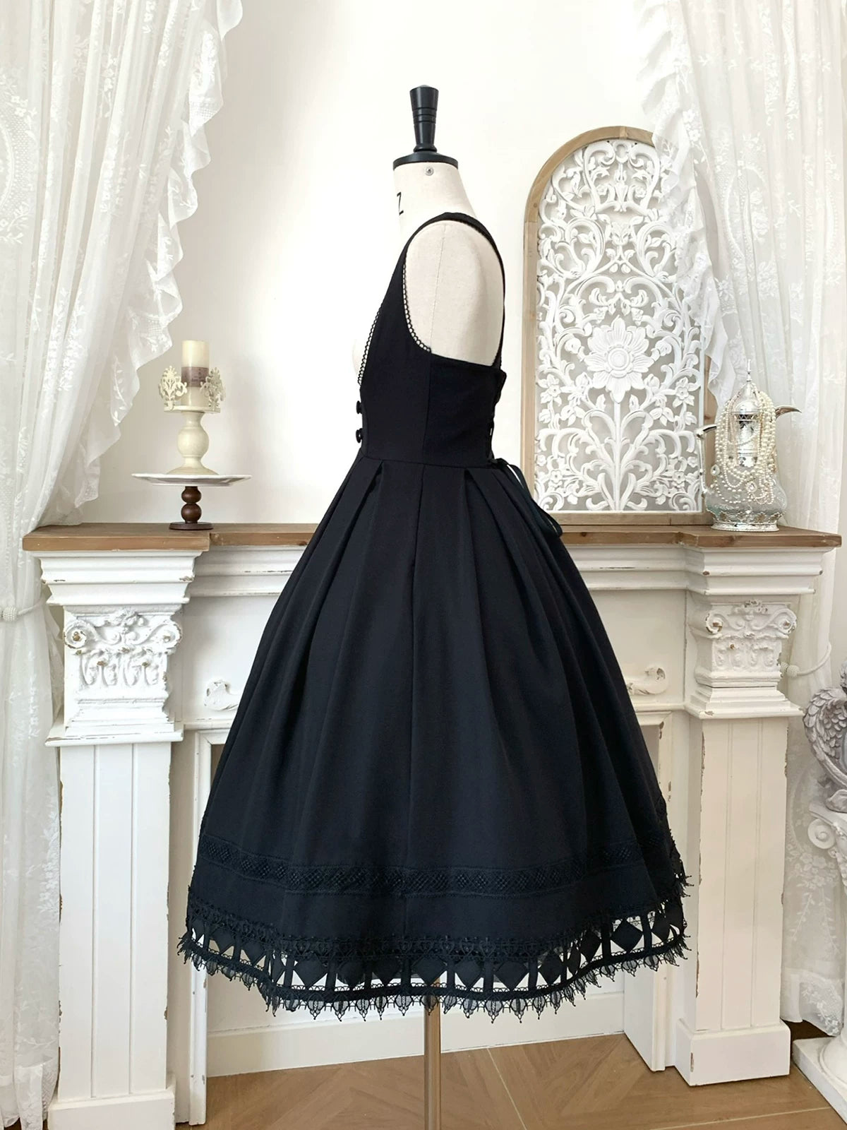 Serenade - Bust-Supporting Elegant Lolita JSK Dress, Three Length Styles 44419:807382