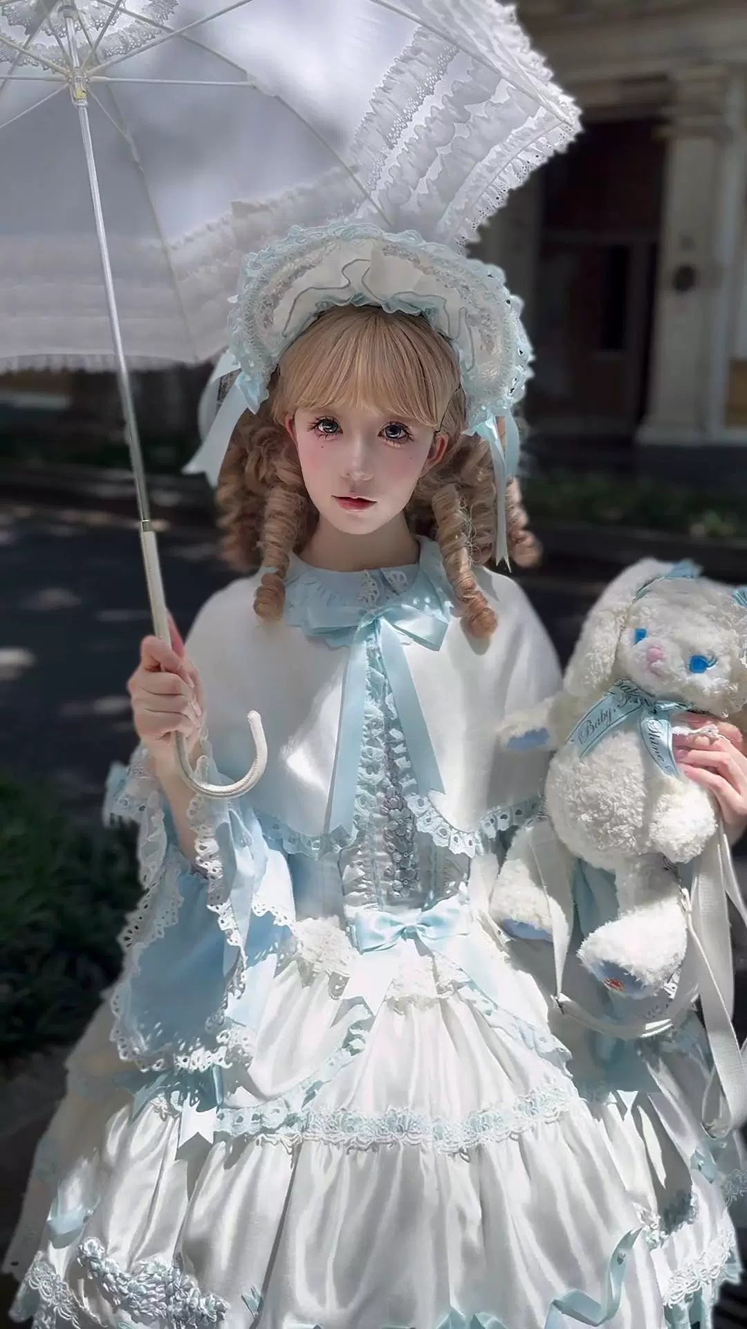 Charlotte Bouquet - Old School Lolita JSK Set, Embroidery & Bows 45093:835348