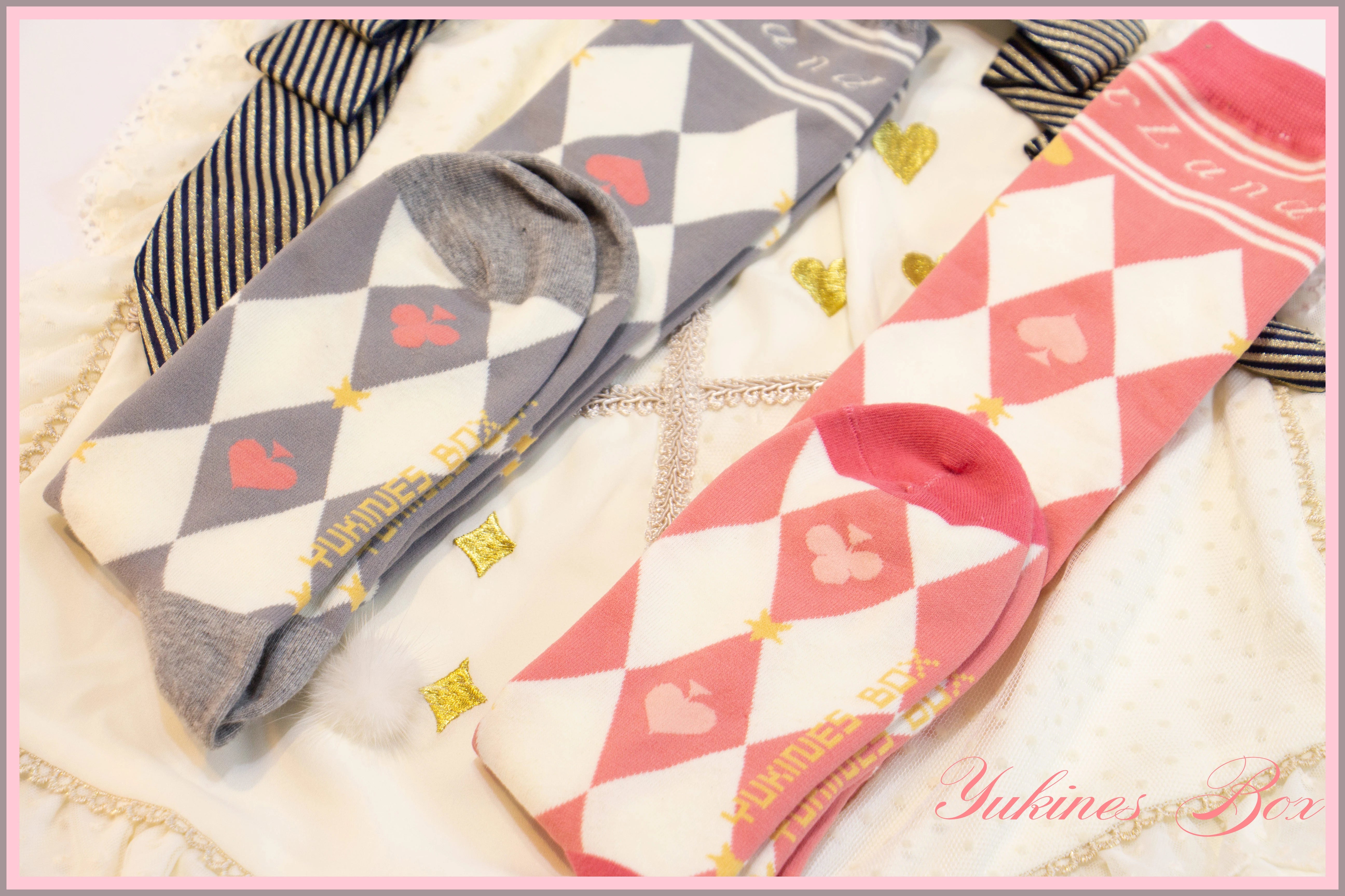 Yukines Box - Daily Lolita Cotton Asymmetric Print Socks