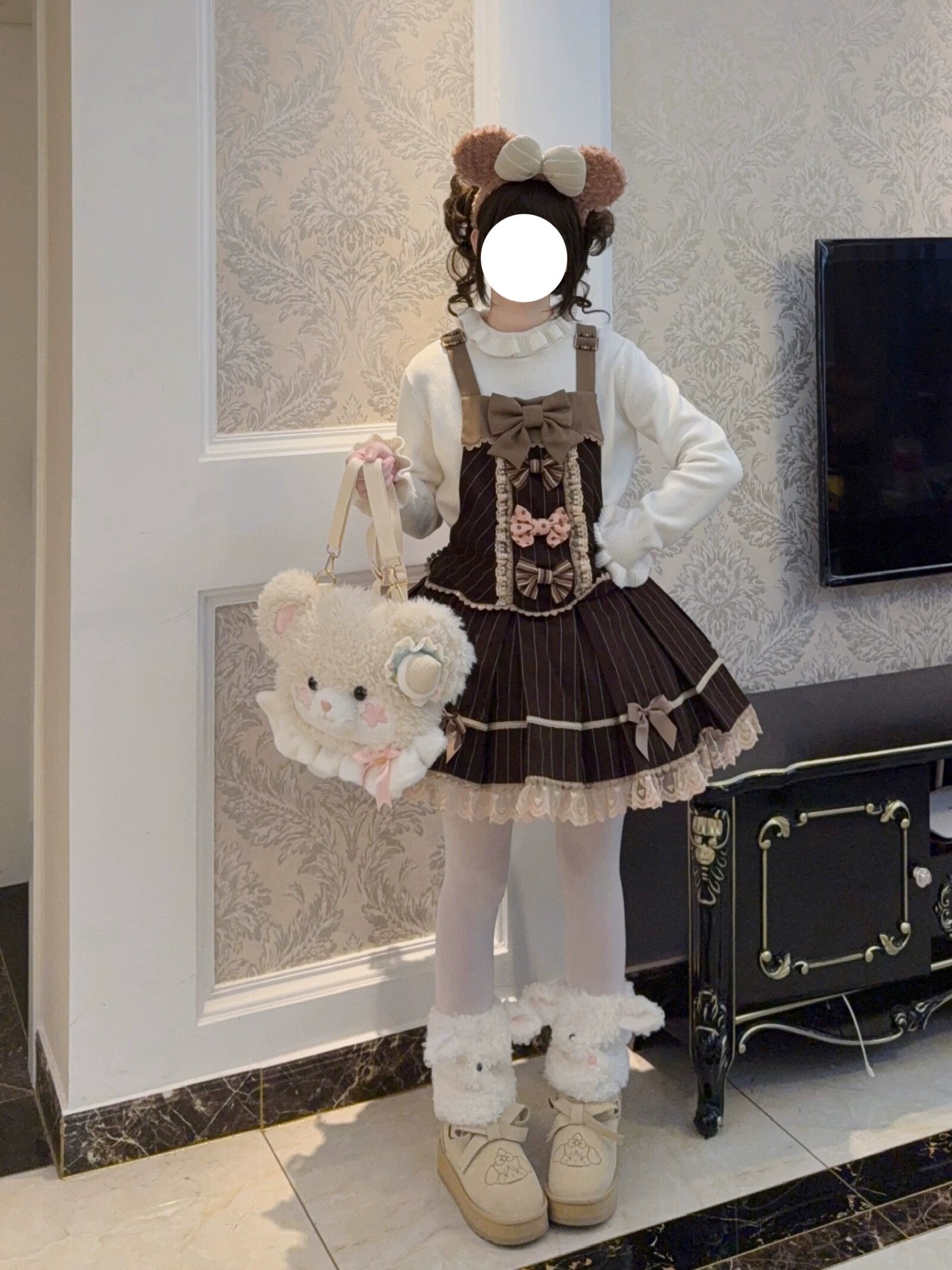 Cavernose - Sugar Star Bunny & Bear - Kawaii Lolita Bear & Bunny Plush Bag