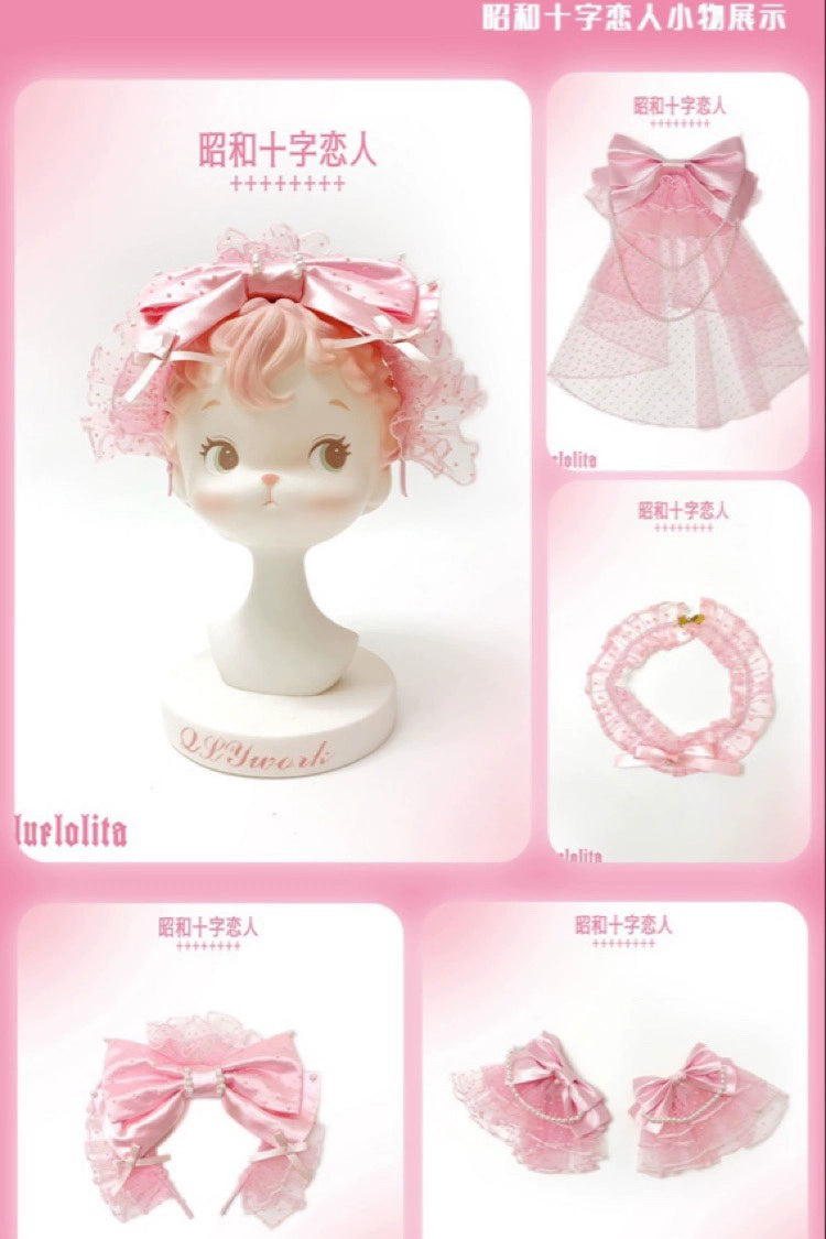 Showa Cross Lovers - Old School Lolita Heart Shaped OP Dress Accessories (L M S XL) 39228:616980