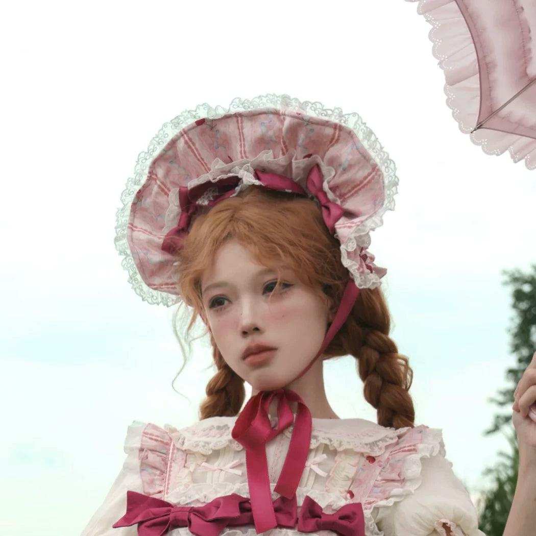 Cherry Cake - Printed Sweet Lolita JSK Dress, Embroidered Apron 44904:827152