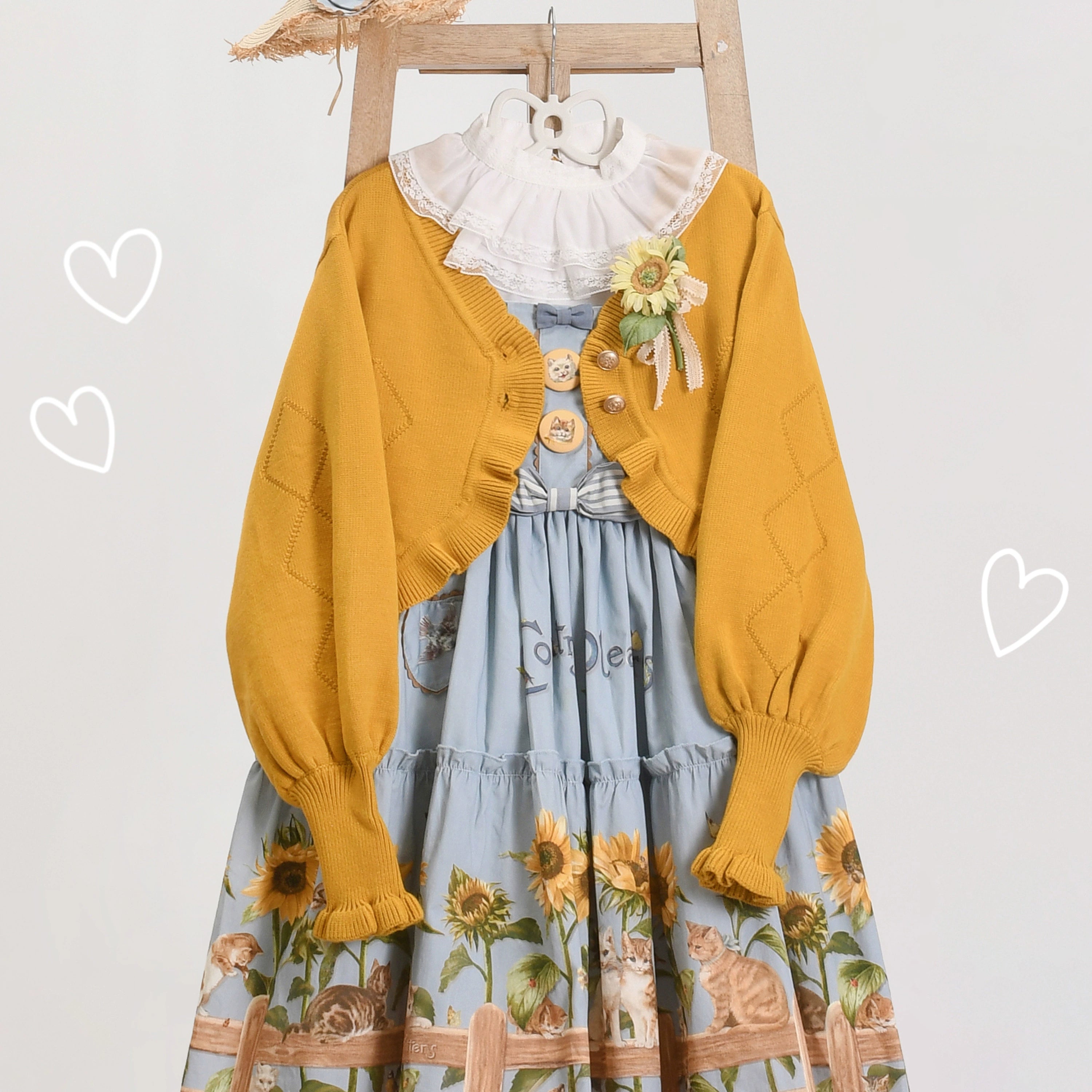 MIST - Cookie - Vintage Lolita Cardigan Short Sweater Multicolors (L M S) 31538:369534