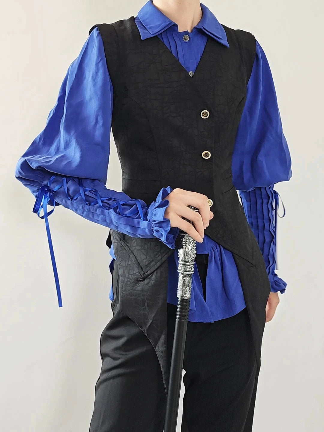 The Lute Player - Gothic Lolita Mutton Sleeves Blouse, Swallow Tail Hem