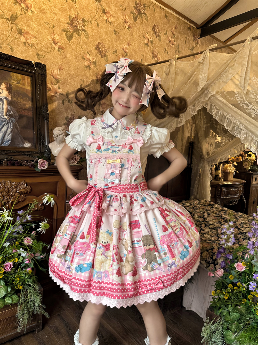 Cute More - Candy Colored Sweet Lolita Blouse, Ruffled Collar