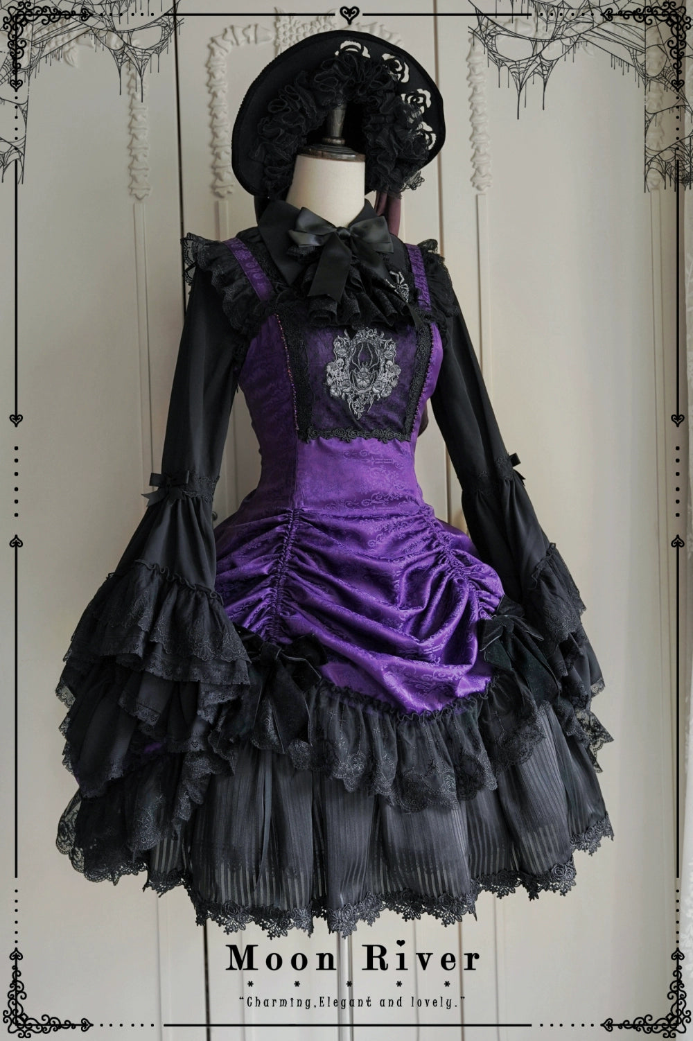 Moon River - Moonlit Spider - Gothic Lolita SK & JSK Dress Outfit Set 44232:804698