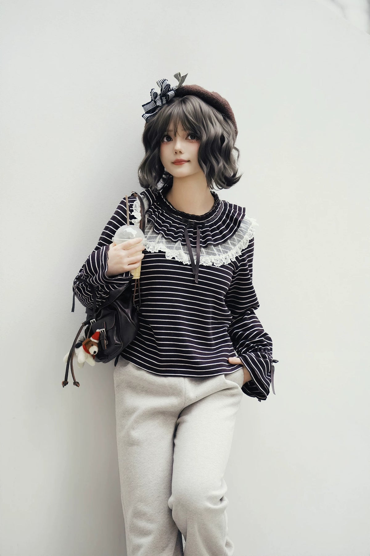 Himawari - Sweet Lolita Long Sleeve Blouse, Tiered Ruffle Collar 45973:869759