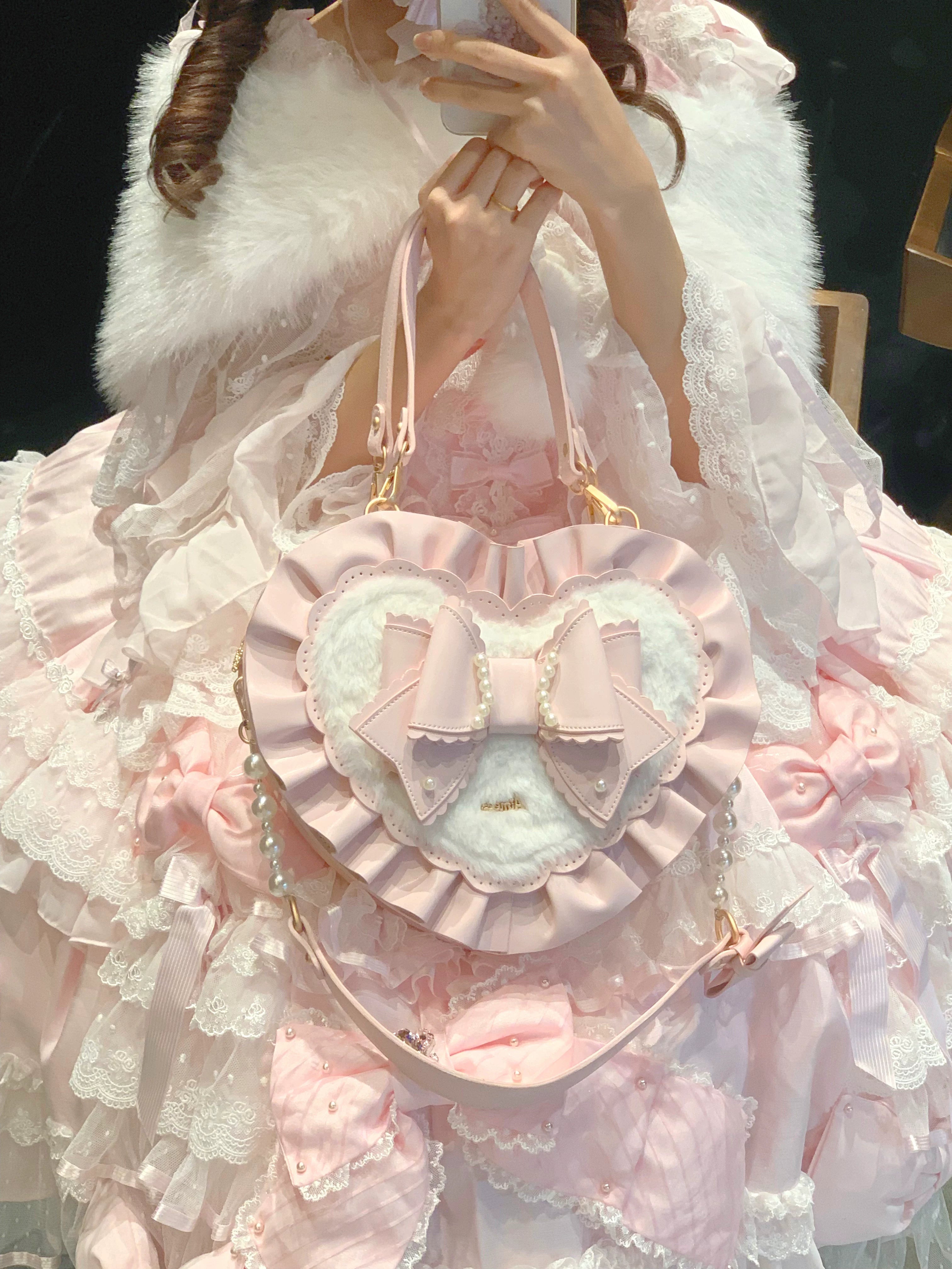 Small Gift Box - Sweet Lolita Heart Handbag, Bow Accent 44535:811700