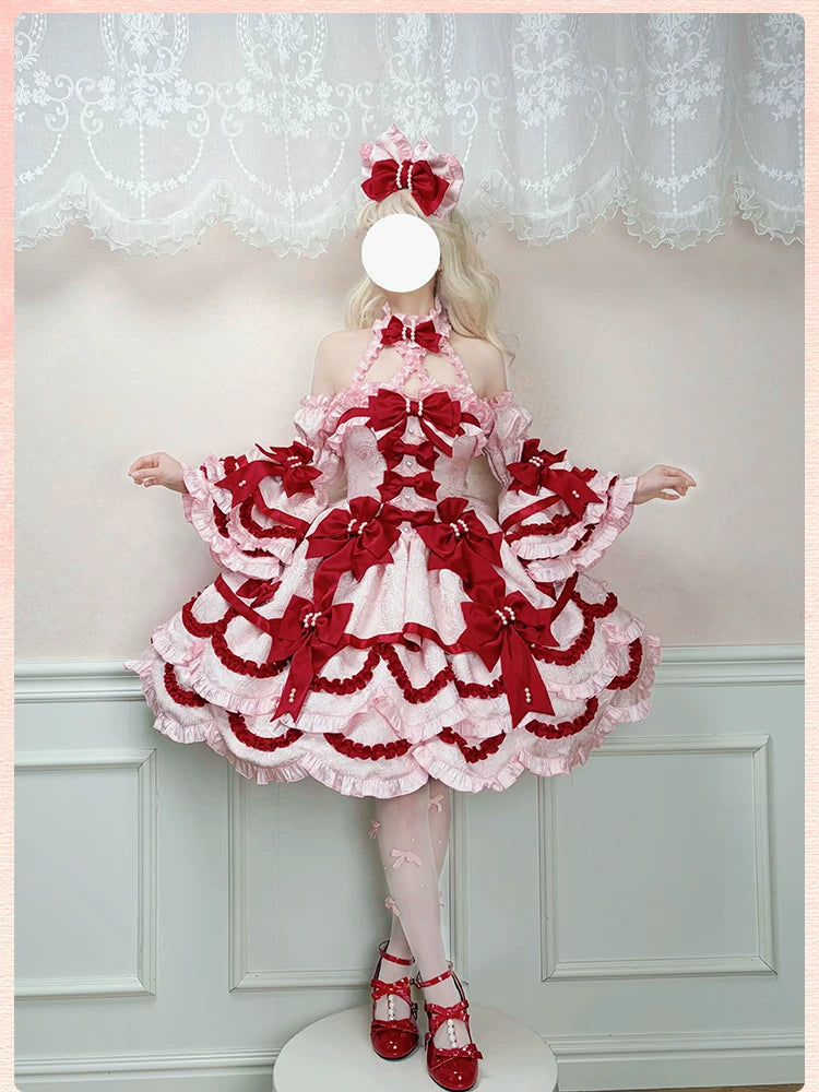 Sweetheart Petal - Sweet Lolita Petal Hem JSK Dress, Halter Neckline 44733:820714