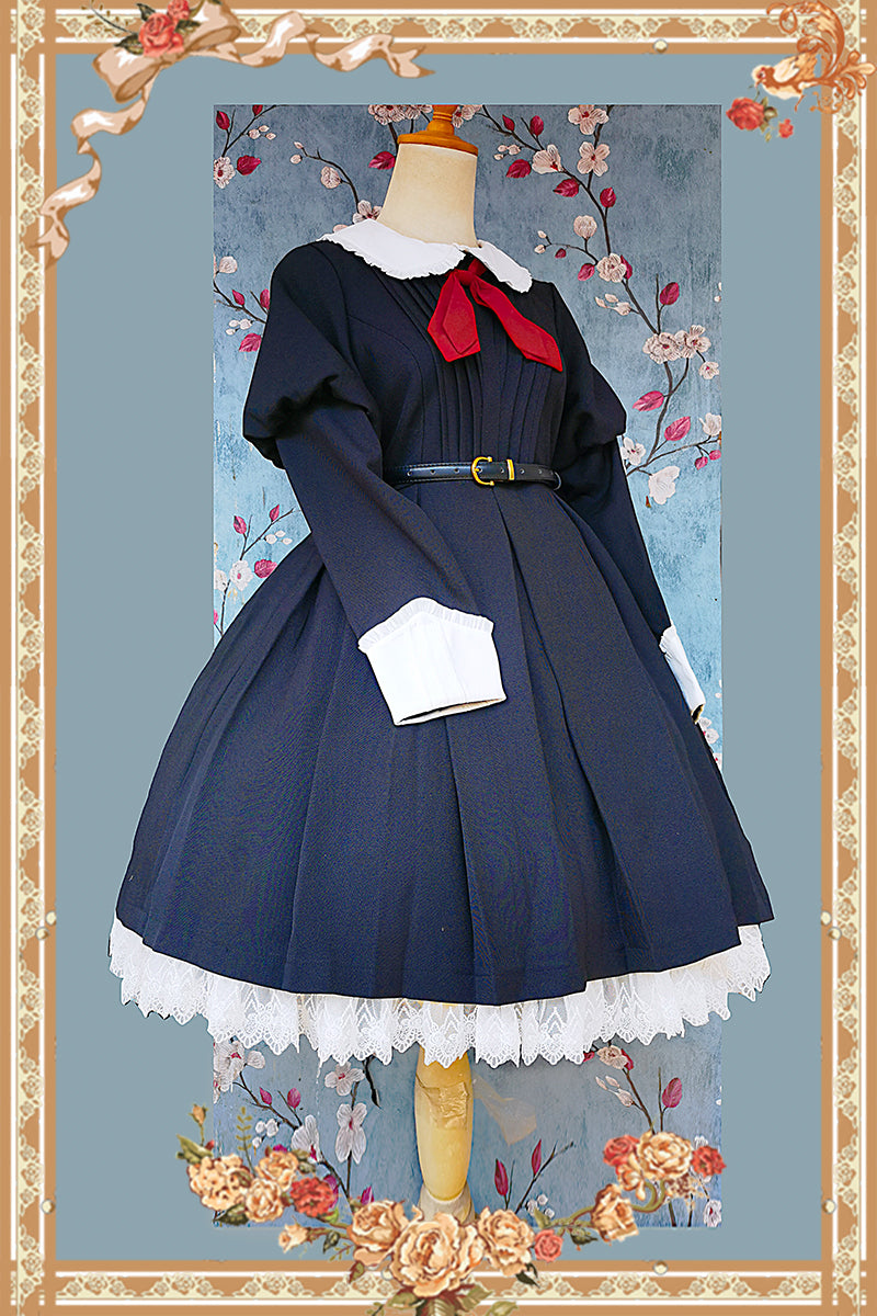 Infanta~Suliko~Maid Lolita OP Set with Soldier Style Waist Pack and Apron 41204:743358