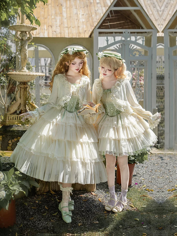 Lily of the Valley Whisper - Embroidered Classic Lolita Corset JSK Dress
